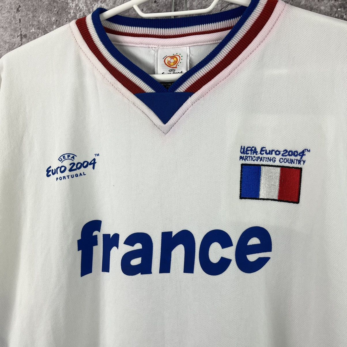Vintage FRANCE UEFA EURO 2004 Futbol Football Soccer Jersey L White Size US L / EU 52-54 / 3 - 2 Thumbnail