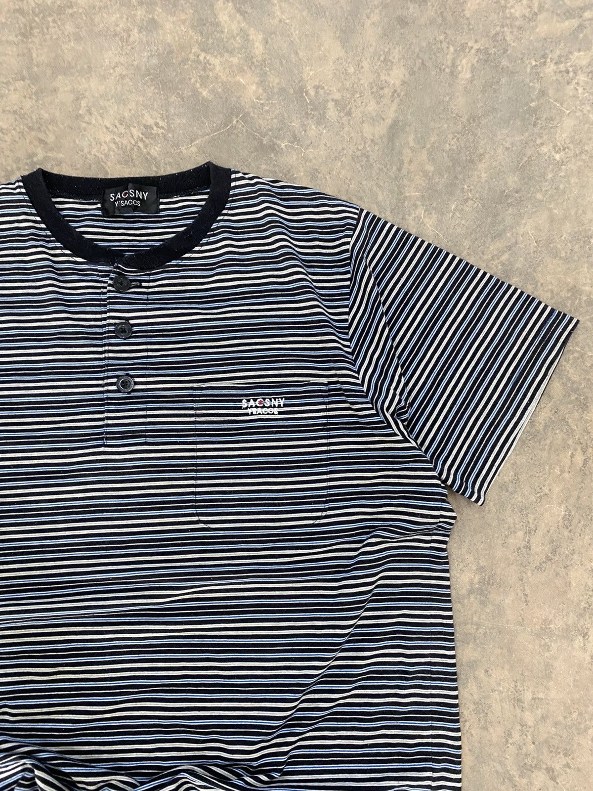 Yohji Yamamoto Yohji Yamamoto Striped Tee Sacsny Y’saccs Ys Size US L / EU 52-54 / 3 - 5 Thumbnail