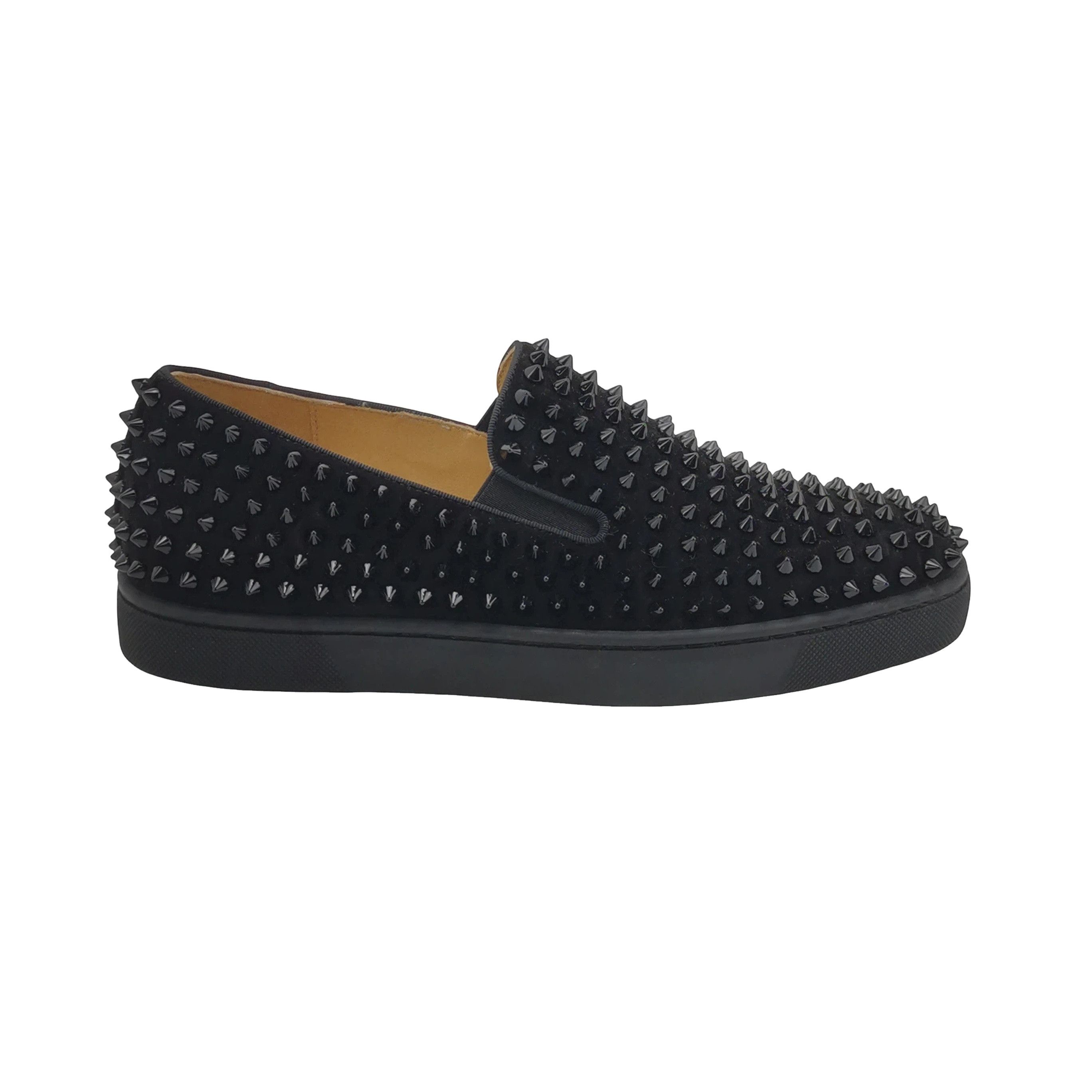 Christian Louboutin Christian Louboutin Spiked Suede Slip-On Sneakers 39.5 Size US 6 / EU 39 - 1 Thumbnail