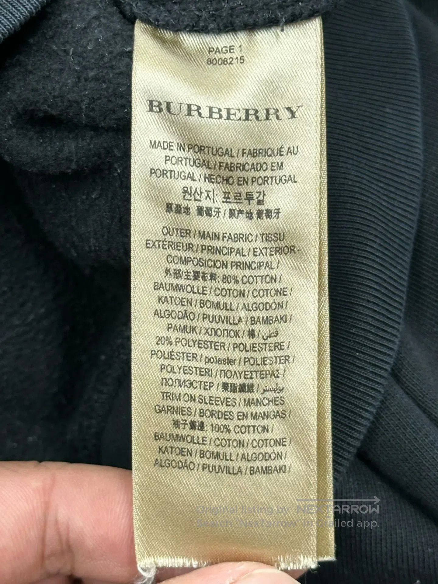 Burberry Burberry Black Arm Panel Plaid Sweatshirt| Size US S / EU 44-46 / 1 - 4 Thumbnail