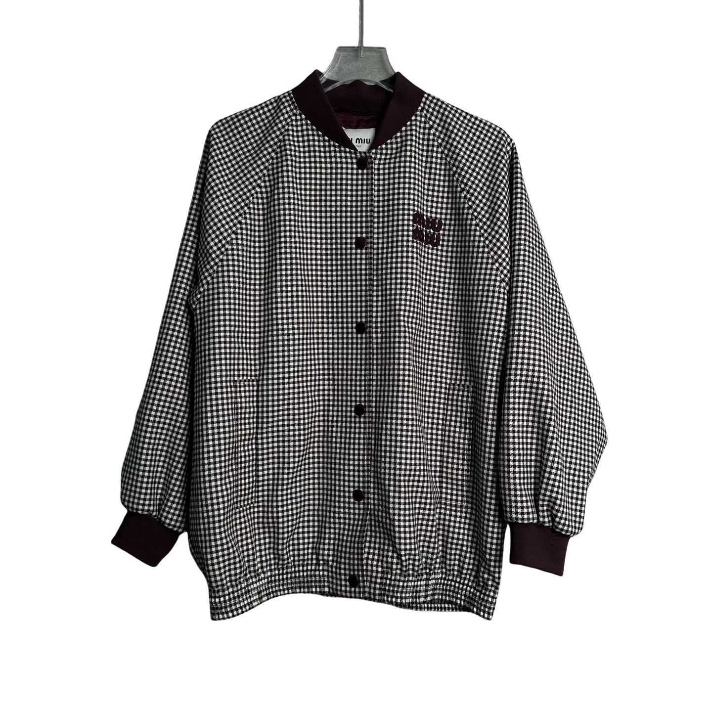 Miu Miu Miu Miu Gingham Check Bomber Jacket IT 38 Size XS / US 0-2 / IT 36-38 - 1 Thumbnail