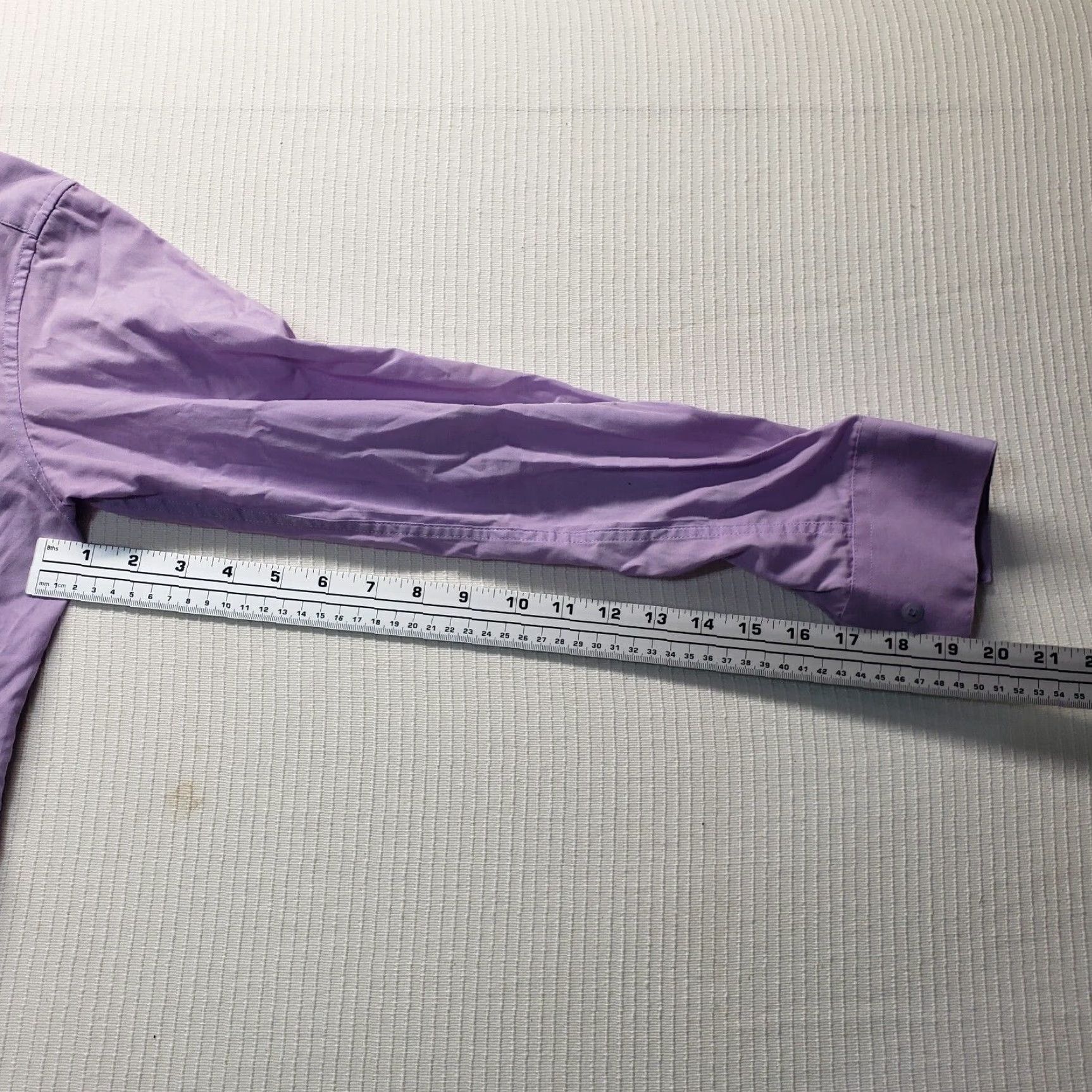 Vintage Amanti Dress Shirt Mens 14.5 32/33 Slim Button-Down Long Sleeve Solid Purple Shirt Size 36R - 6 Thumbnail