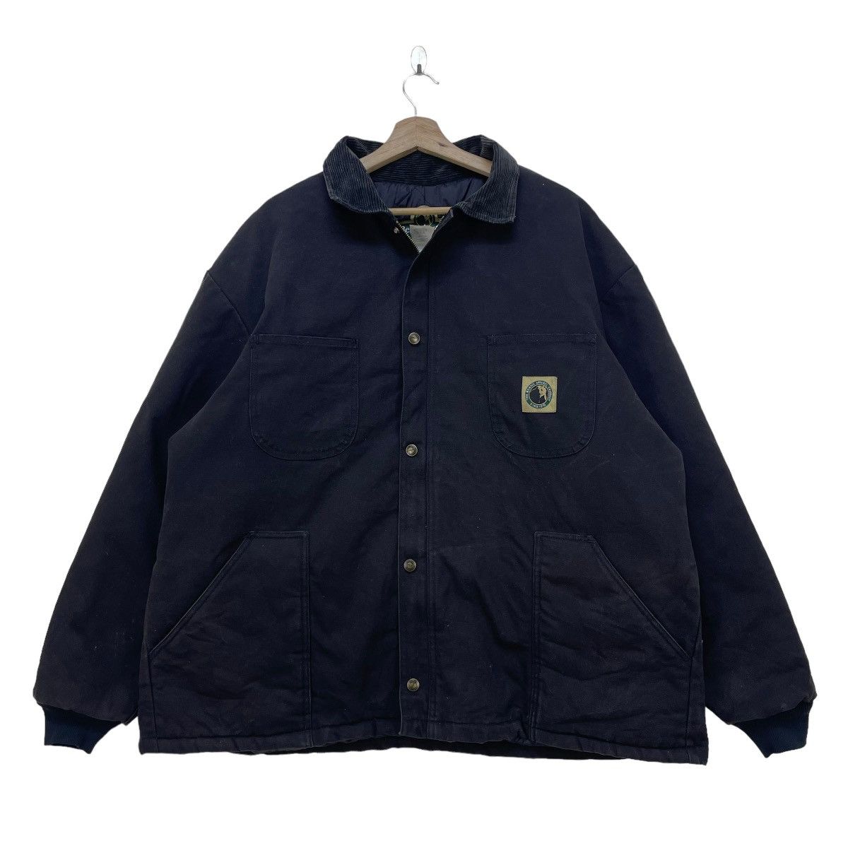 image of Made In USA x Vintage Berne Apparel Company Duck Canvas Multi Pocket Jacket in Black (Size XL)