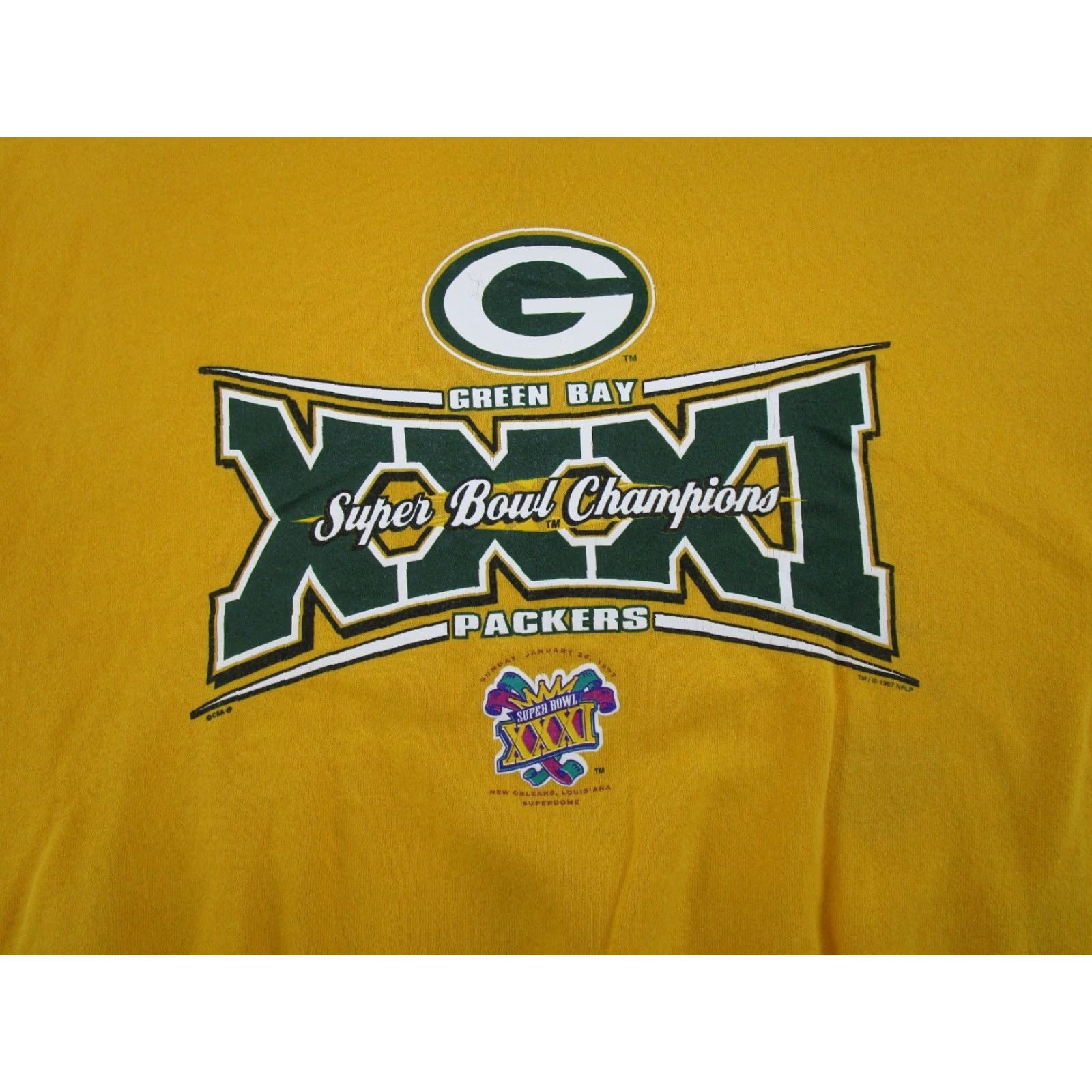 Lee VTG Lee Sweatshirt - Green Bay Packers - Gold Pullover Crewneck - XL - Vintage Sports Football - Graphic Print - All Seasons - Men - Cotton Fleece Size US XL / EU 56 / 4 - 2 Thumbnail