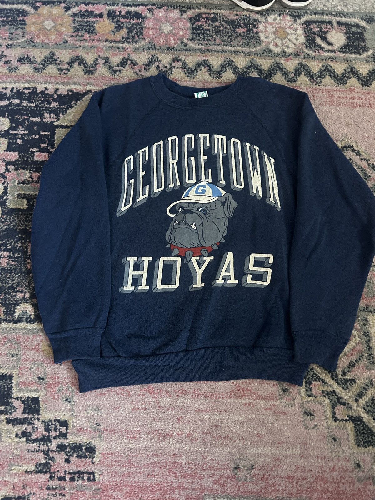 Vintage Vintage 90s Georgetown Hoyas Mascot Crewneck Sweatshirt Size US M / EU 48-50 / 2 - 1 Thumbnail