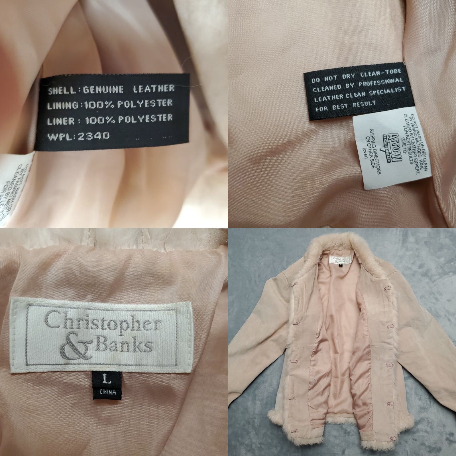 Vintage VINTAGE Penny Lane Jacket Womens Large Pink Genuine Leather Fur Lined 90s Y2K Size L / US 10 / IT 46 - 8 Thumbnail