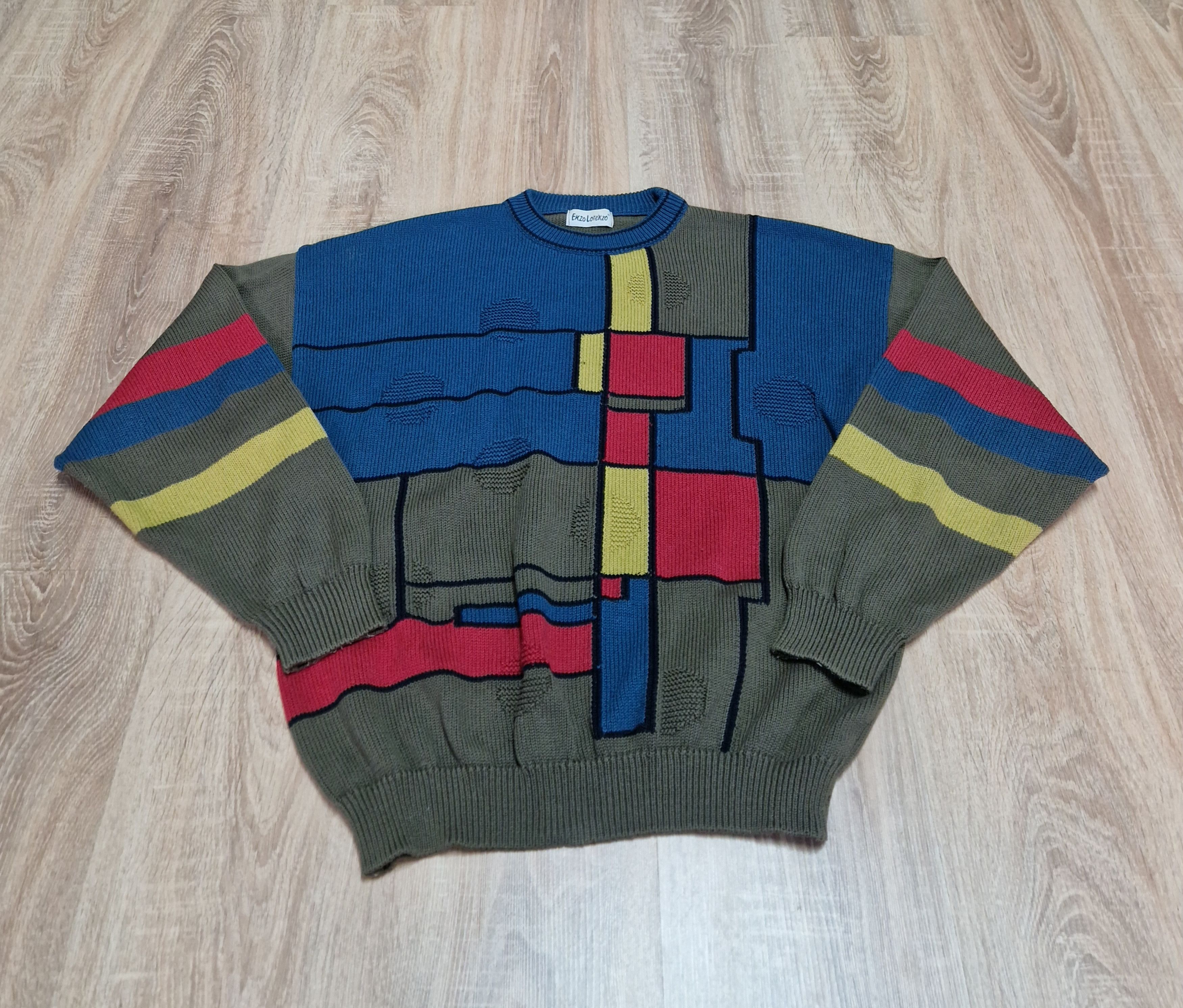 Other Enzo Lorenzo Striped Knit Sweater Coogi Style Vintage Size US L / EU 52-54 / 3 - 1 Thumbnail