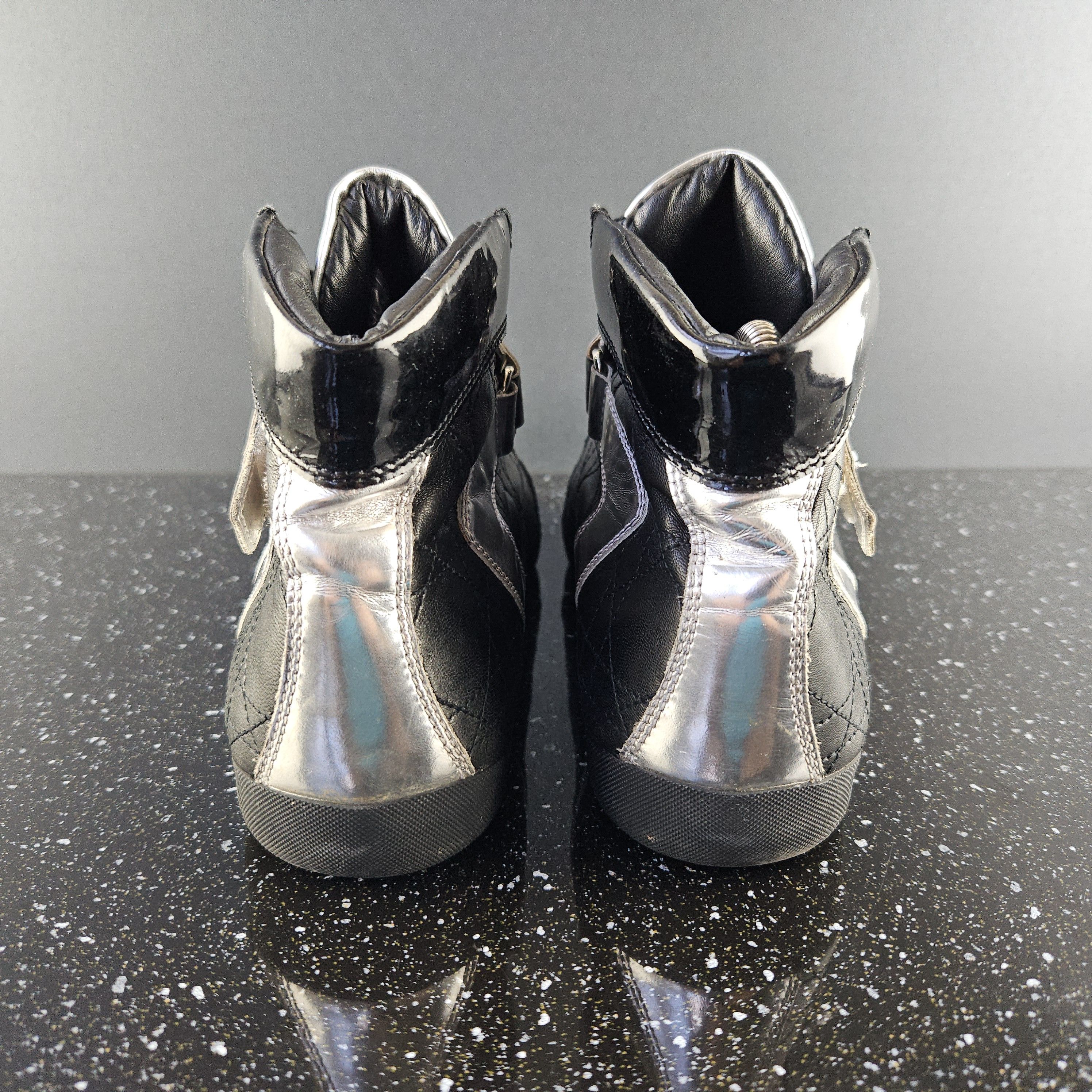 Christian Dior Monsieur Dior black/silver leather hi top sneakers sz 39 Size US 8 / IT 38 - 6 Thumbnail