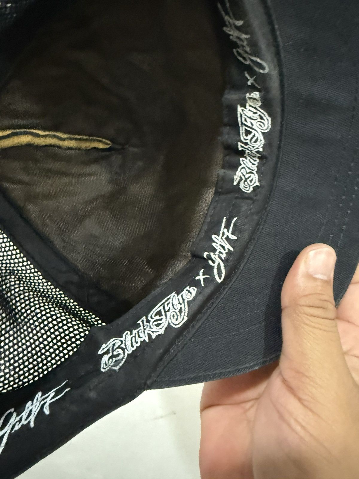 Vintage 90’s Black Flys X Gauff Like Chrome Hearts Distress Hat Size ONE SIZE - 10 Thumbnail
