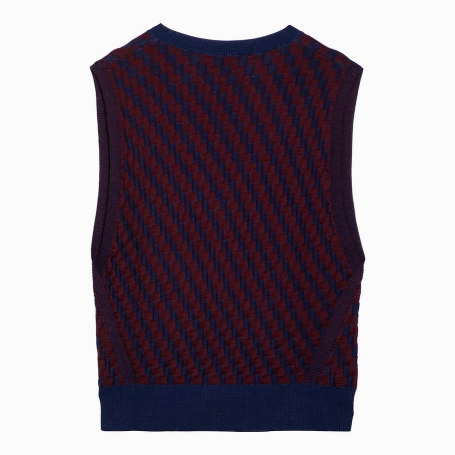 Loewe o1d2blof0824 Cotton Waistcoat in Red & Blue Size S / US 4 / IT 40 - 2 Thumbnail