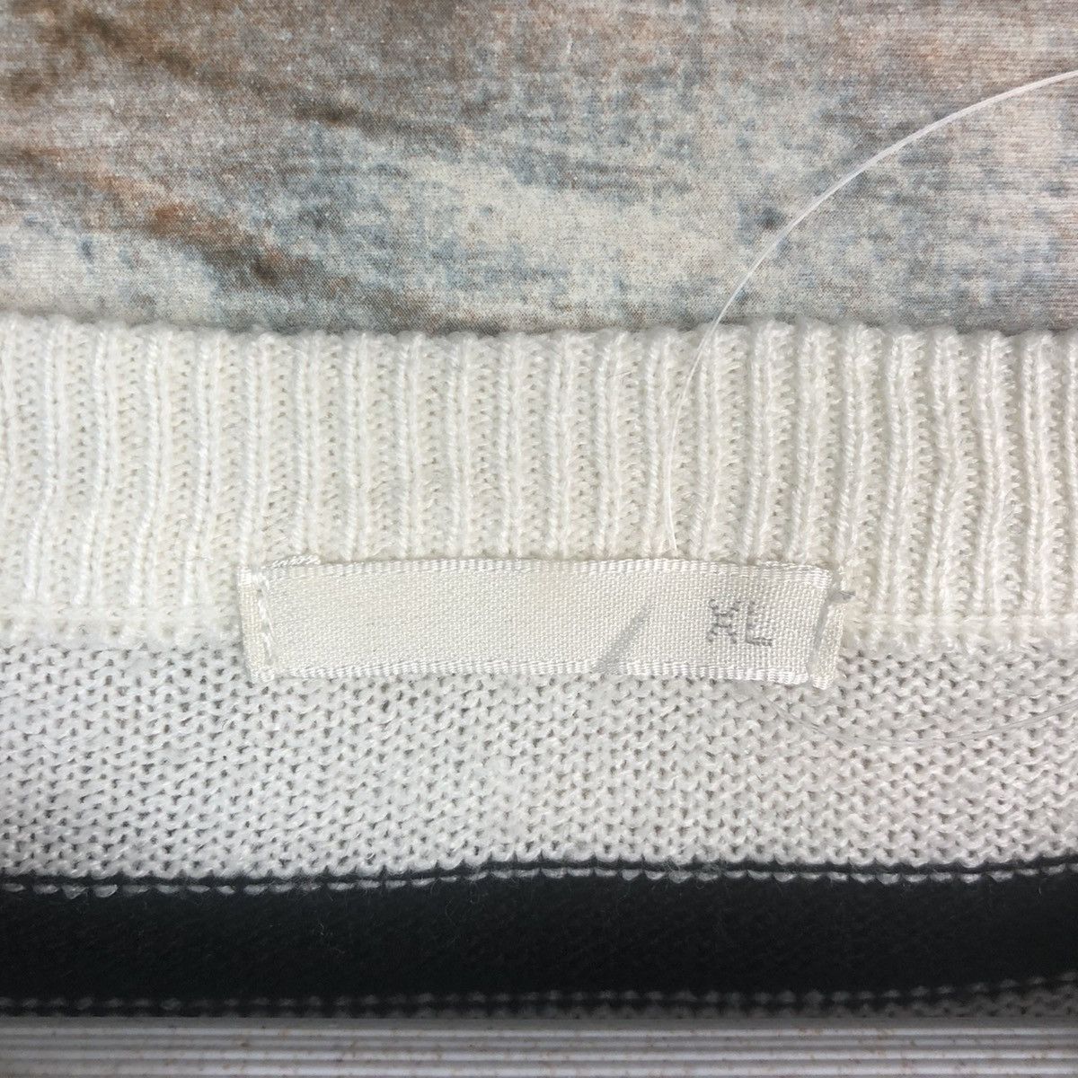 GU × OVER THE STRiPES GU Stripe White Knitwear #A1333 Size XL / US 12-14 / IT 48-50 - 9 Thumbnail