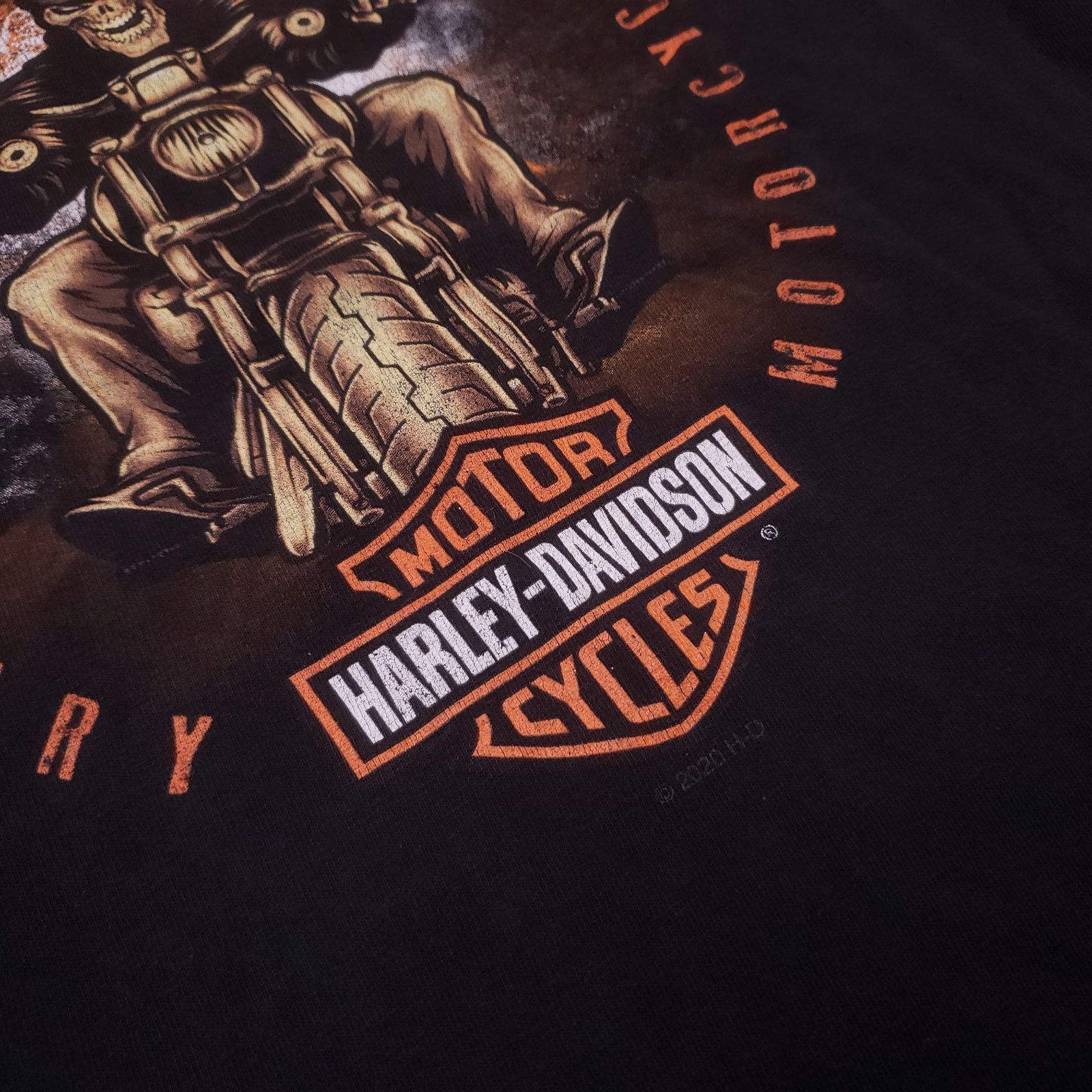 Harley Davidson Mens y2k Harley Davidson Sanford FL Skeleton Biker Tee L Size US L / EU 52-54 / 3 - 4 Thumbnail
