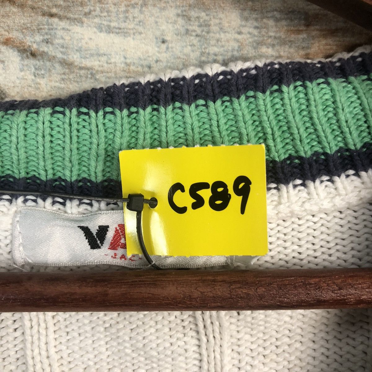 Van DL Van White Cardigan Knitwear #C589 Size US M / EU 48-50 / 2 - 10 Thumbnail