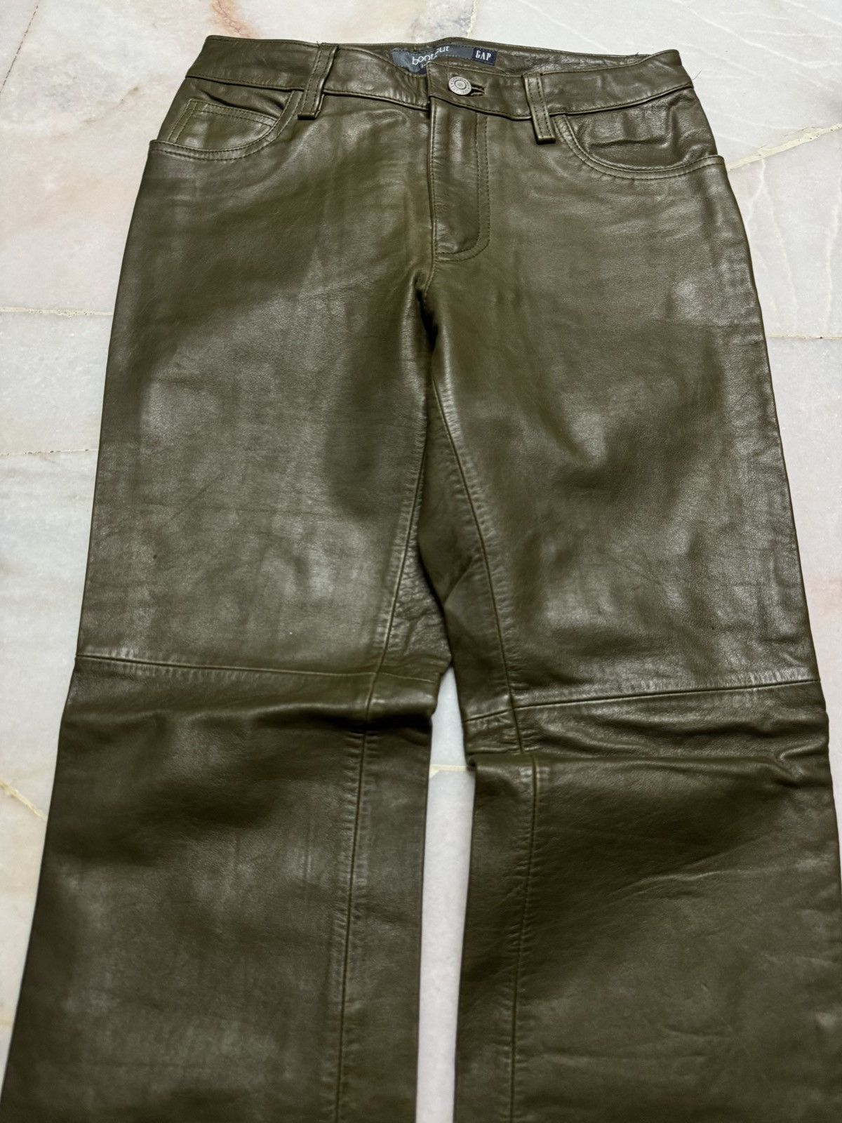 Gap 💥VINTAGE 2000s GAP BOOTCUT LEATHER KANYE WEST Size US 26 / EU 42 - 3 Thumbnail