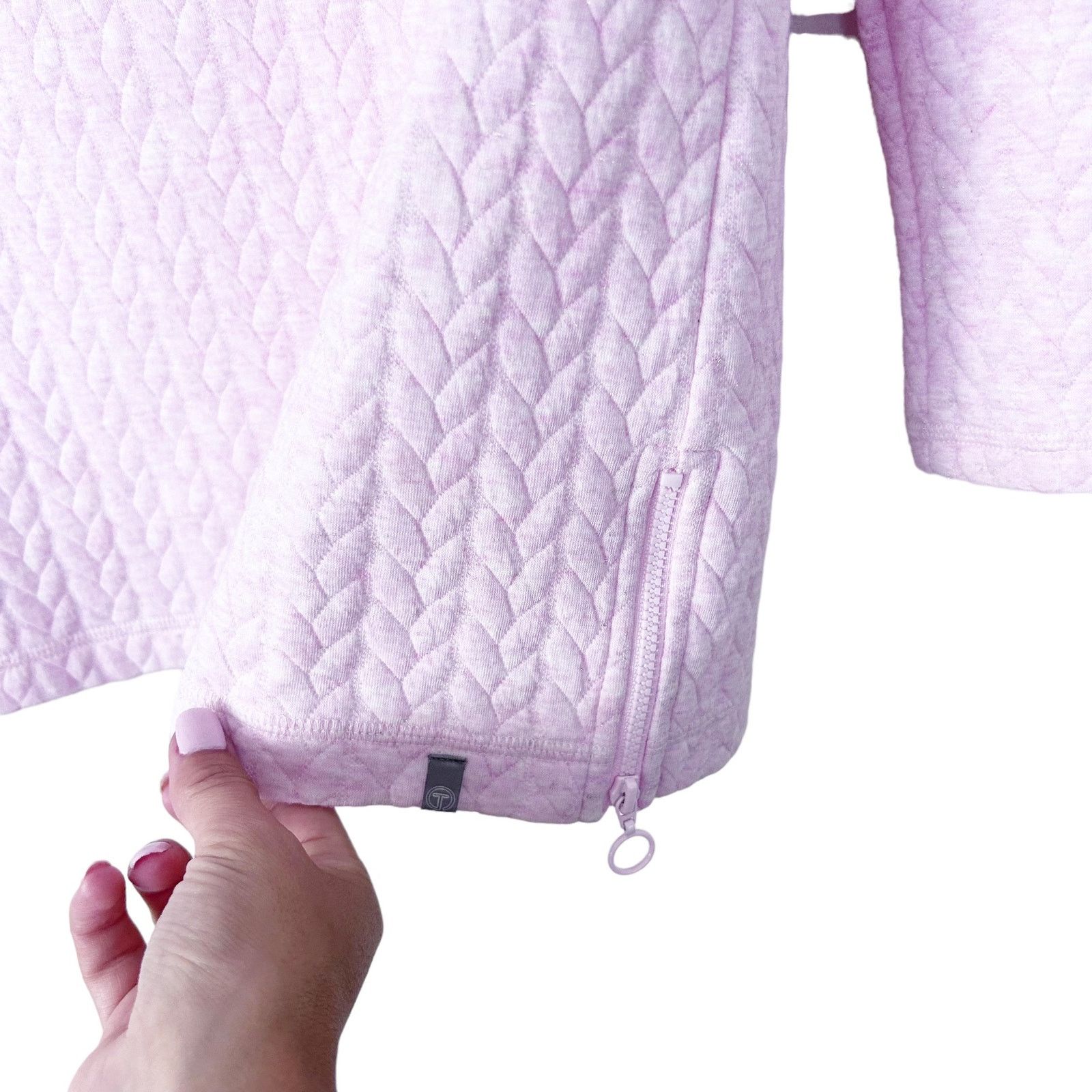 Other T by Talbots Pink Quilted Sweater Sz XS Size XS / US 0-2 / IT 36-38 - 3 Thumbnail