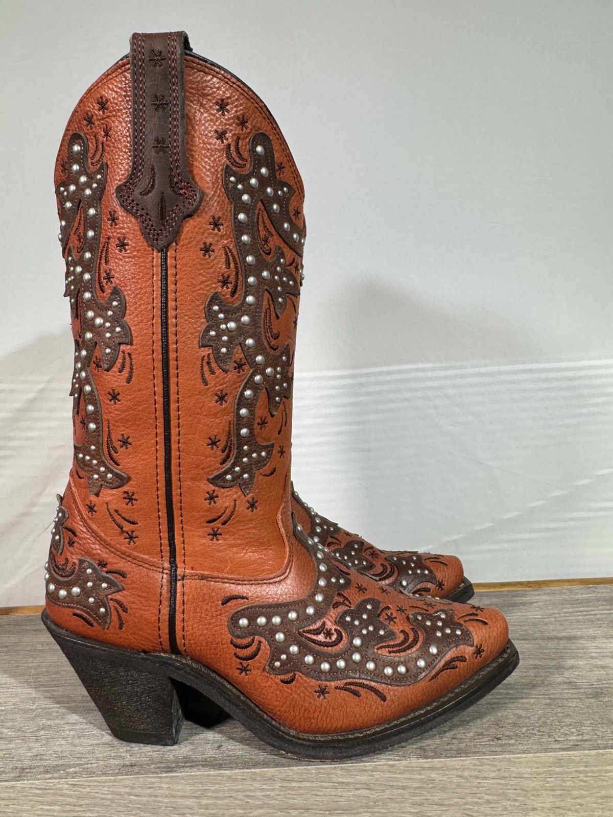 Other Rockin Country Women’s Red Silver Western Cowgirl Boots 6M Size US 6 / IT 36 - 2 Thumbnail