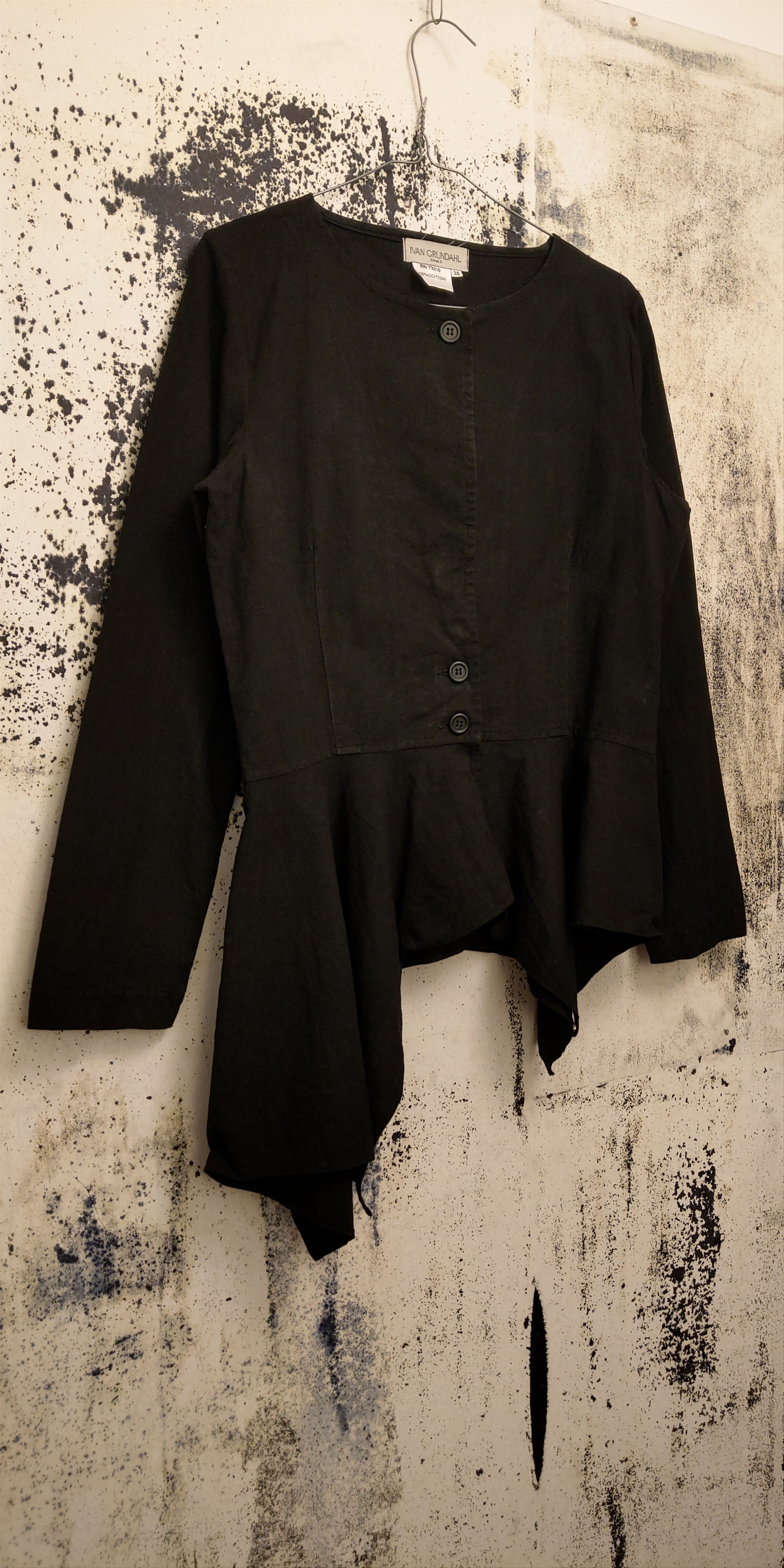 Ivan Grundahl Asymmetric Dress Shirt Goth Tunic Darkfashion Noir Vintage M Size M / US 6-8 / IT 42-44 - 16 Thumbnail