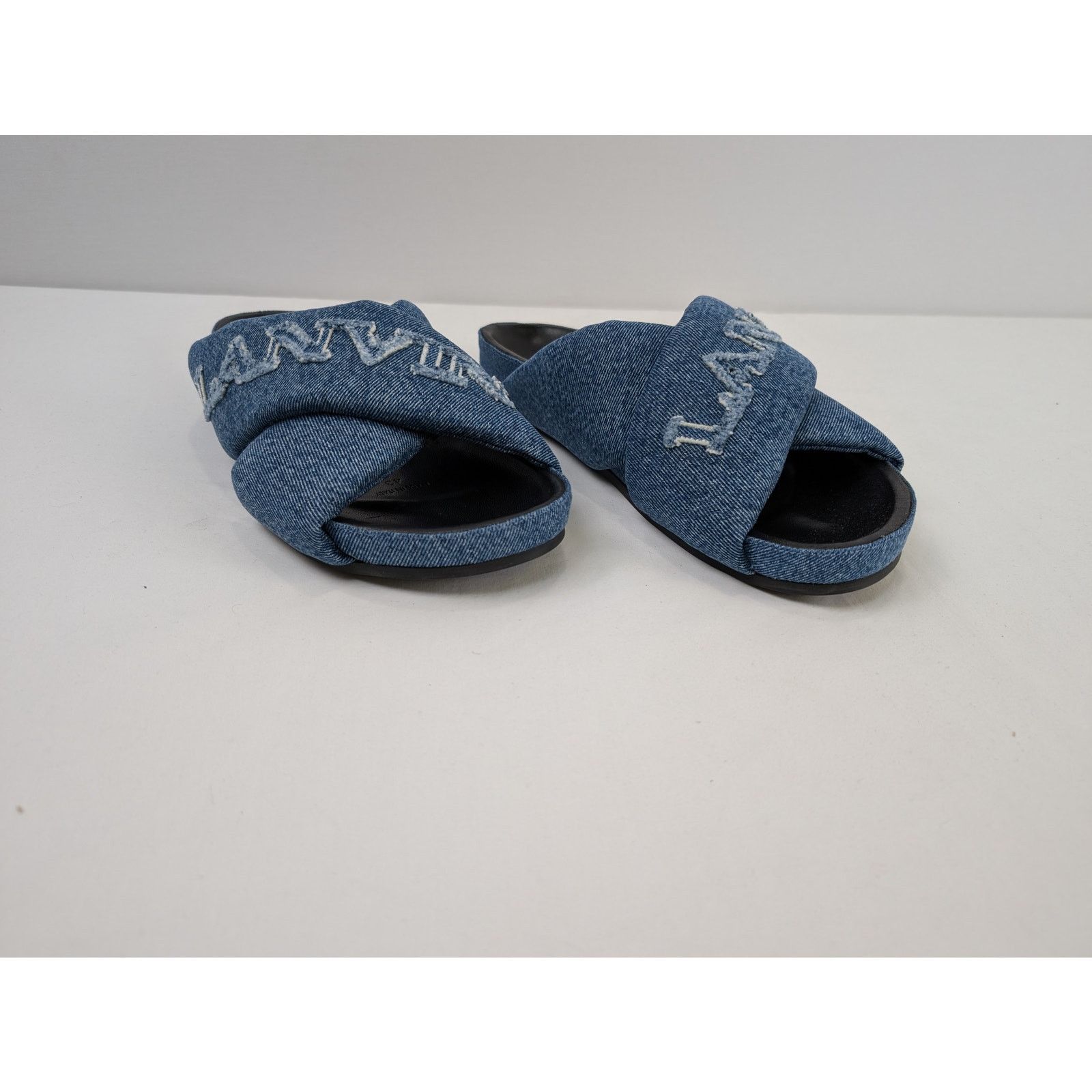 Lanvin o1rshd1 Cross Sandal Slipper with Denim in Blue Size US 11 / EU 44 - 7 Thumbnail