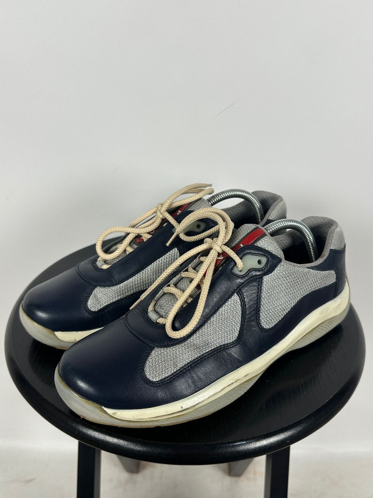 Prada Prada America’s Cup Navy Blue Leather Sneakers Size US 7.5 / EU 40-41 - 7 Thumbnail
