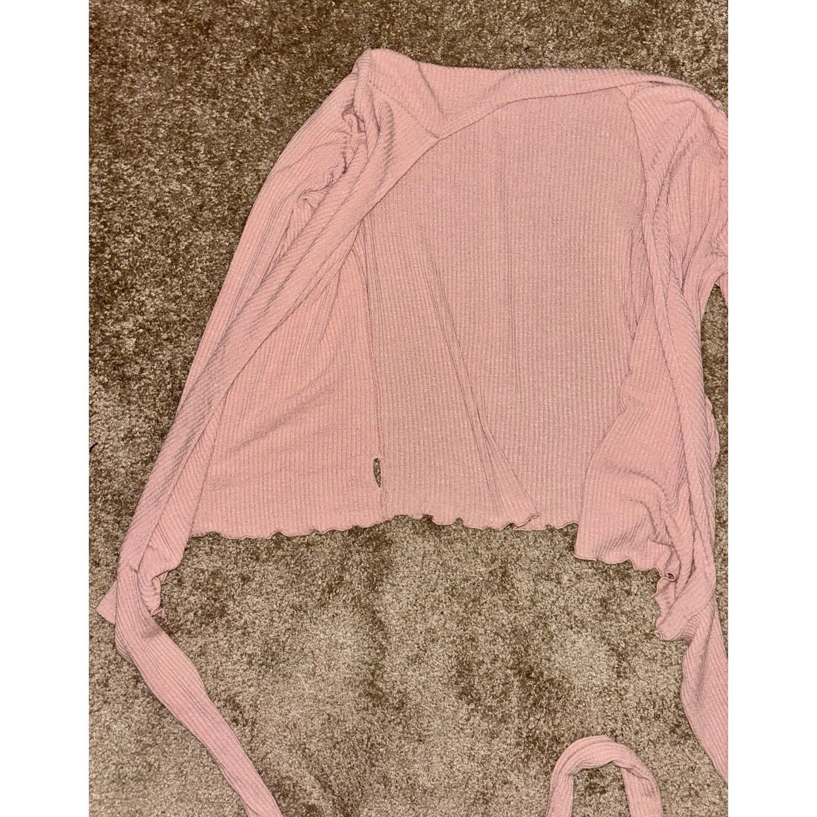 Abercrombie & Fitch Abercrombie & Fitch Ballet Wrap Pink Top Large Y2K Coquette Size L / US 10 / IT 46 - 5 Thumbnail