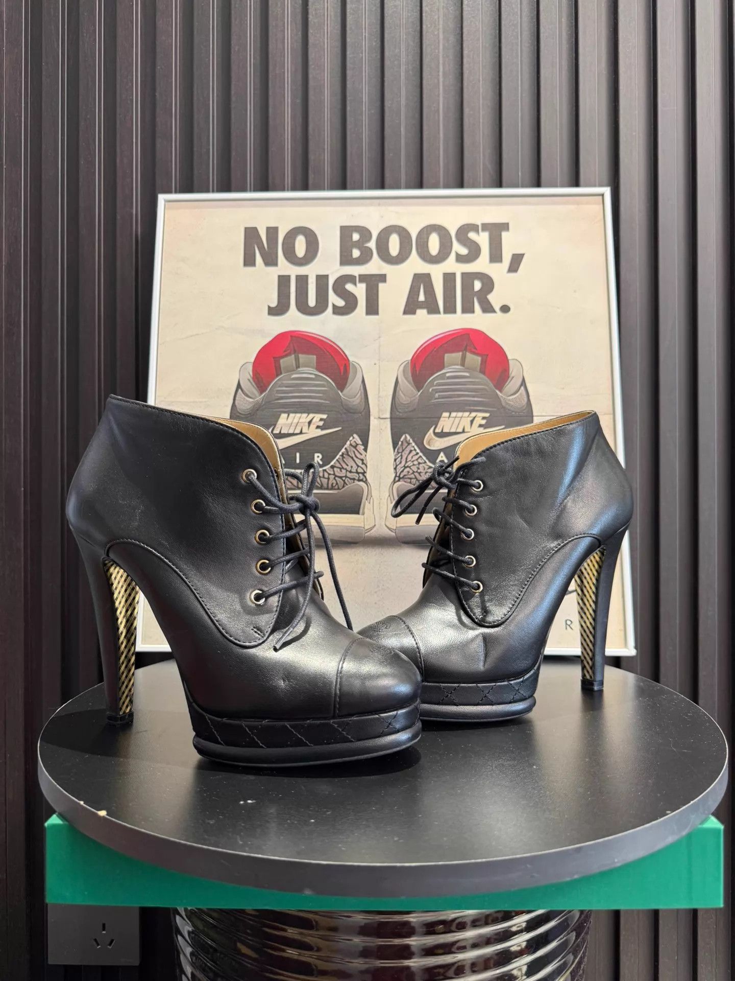 Chanel CHANEL Round Toe Lace-Up Stiletto Heel Short Boots Size 38 Size US 7.5 / IT 37.5 - 4 Thumbnail