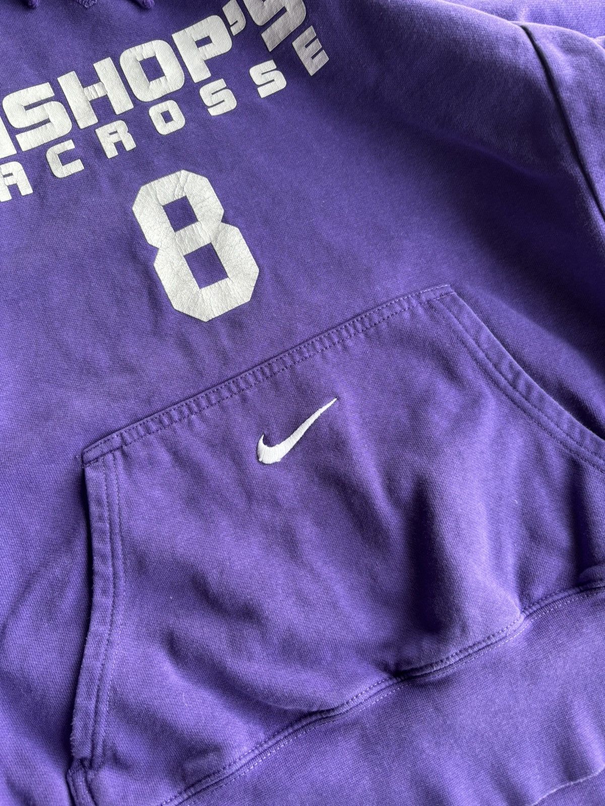 Nike Vintage Bishops Nike Teams Centre Swoosh Purple Hoodie Size US M / EU 48-50 / 2 - 4 Thumbnail