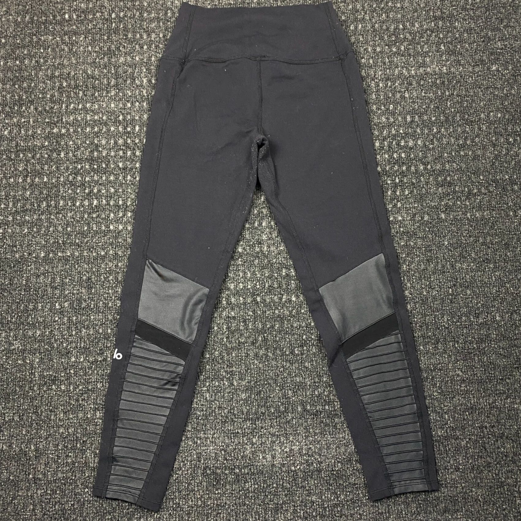 Alo Alo High Waisted Moto Leggings Pants Black Glossy Small Athleisure Leggings Women S Black Athleisure Size 28" / US 6 / IT 42 - 3 Thumbnail
