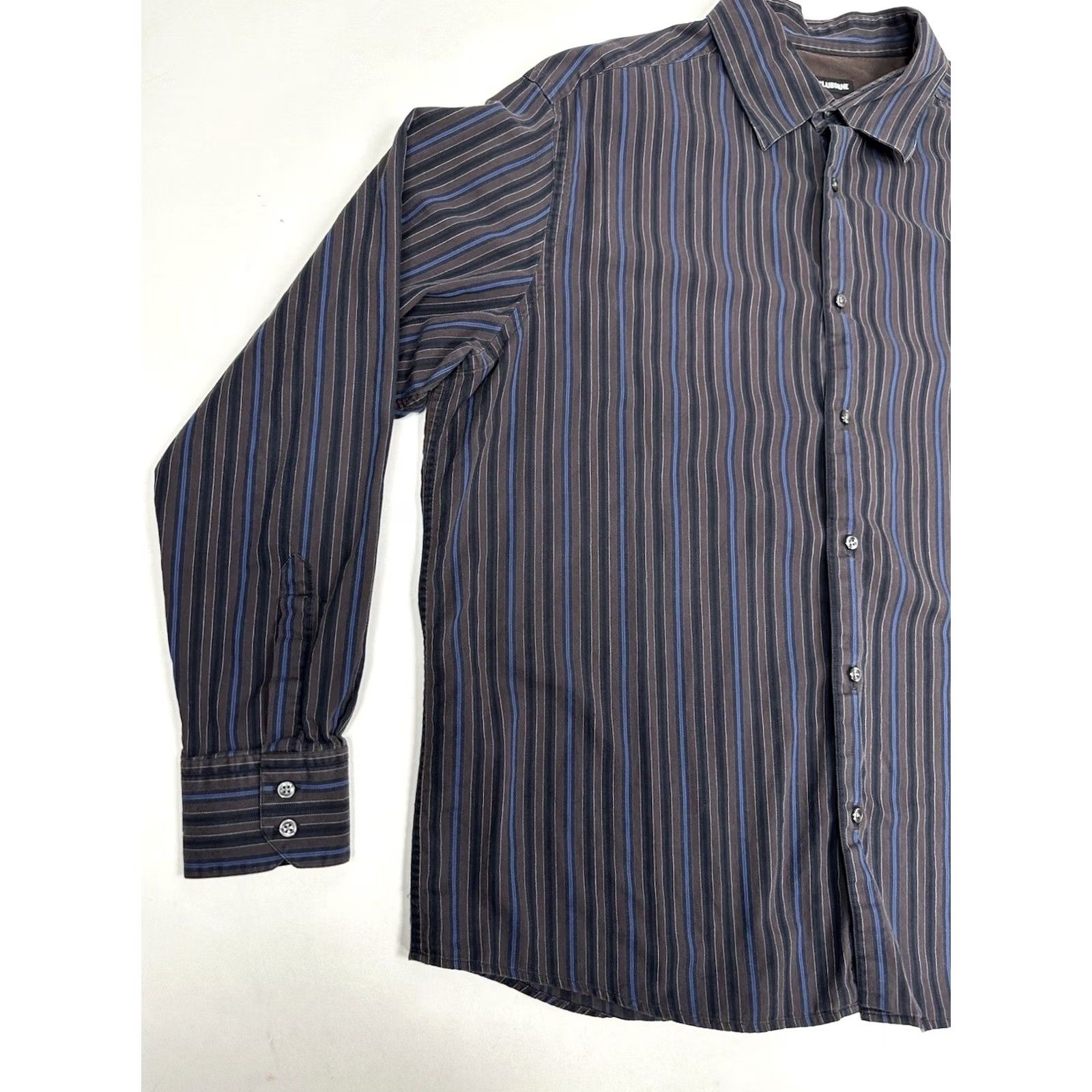 Liz Claiborne Claiborne Button Shirt Long Sleeve Striped Cotton Modern Fit Men's Adult Sz 2XL Size US XXL / EU 58 / 5 - 3 Thumbnail
