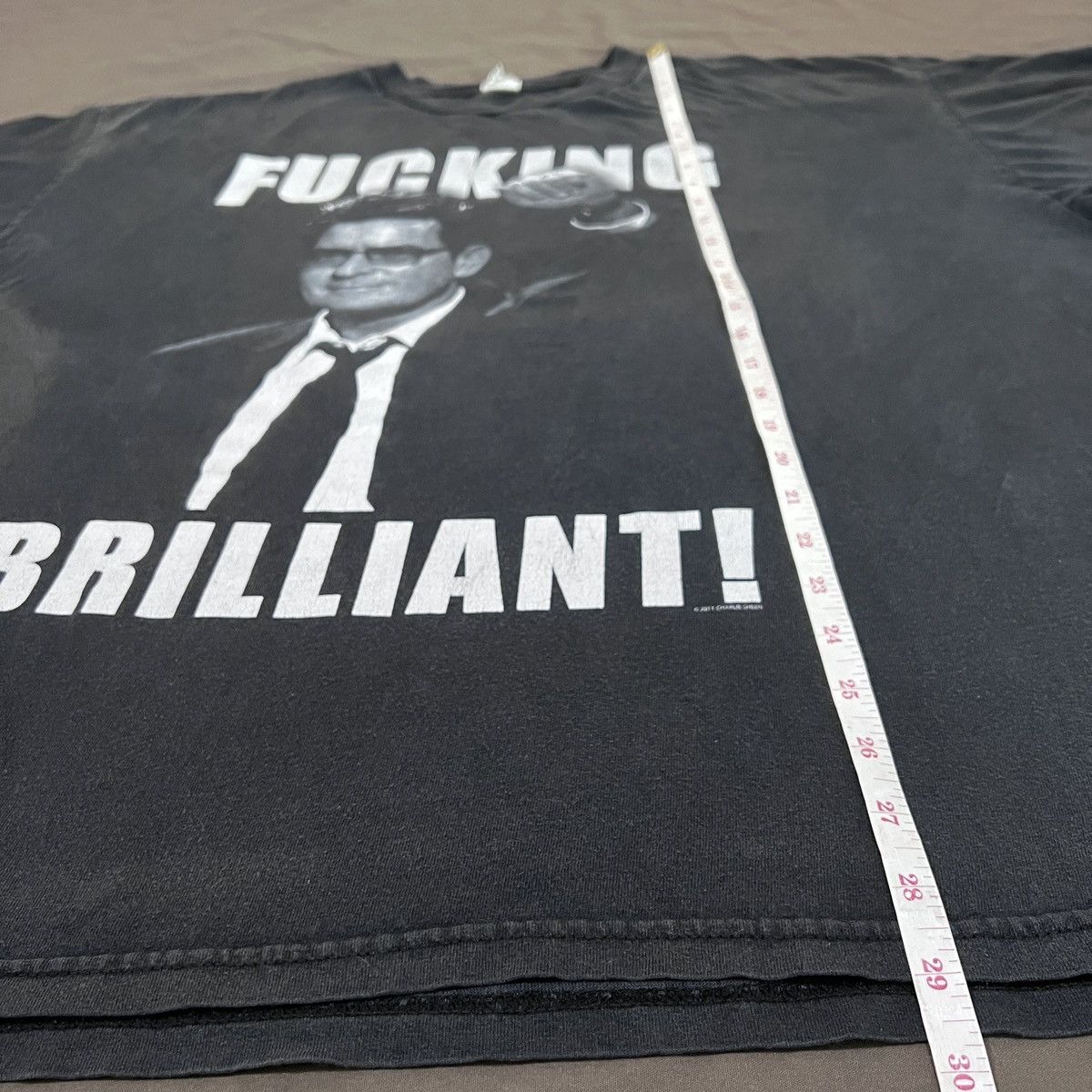 Vintage Vintage Y2K FUCKING BRILLIANT Charlie Sheen Tee Faded 2XL Size US XXL / EU 58 / 5 - 9 Thumbnail