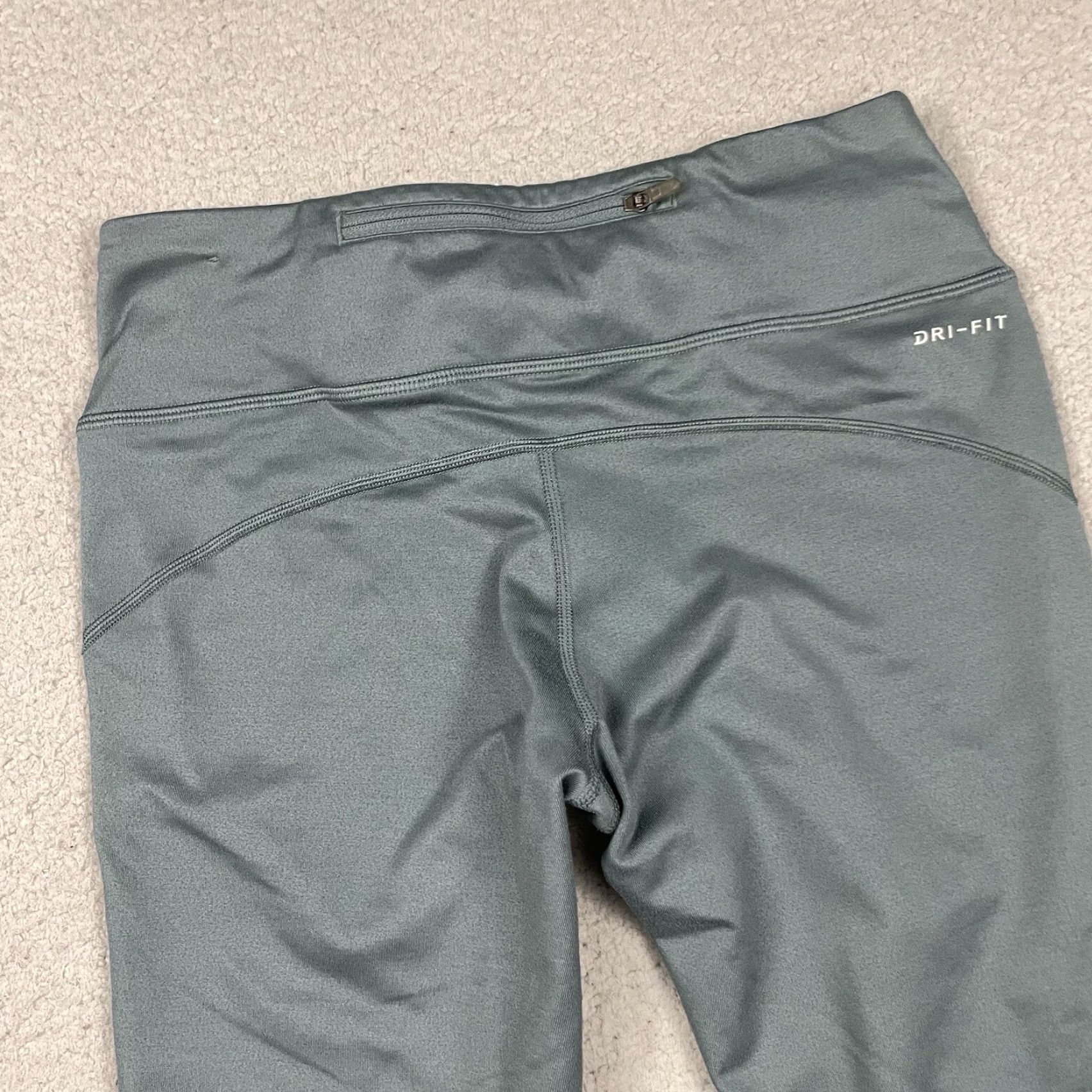 Nike VINTAGE Nike Running Leggings Womens S Green Dri Fit Reflective Athletic Pants S Size 28" / US 6 / IT 42 - 6 Thumbnail
