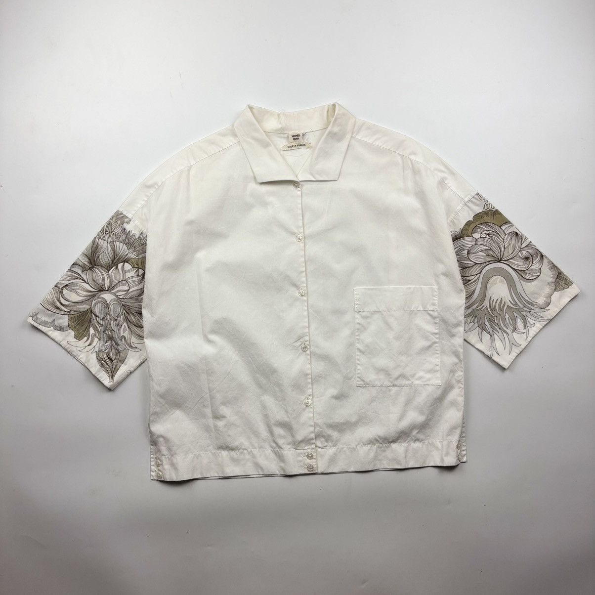 Hermes Hermès Cropped Cotton Shirt Size XS / US 0-2 / IT 36-38 - 1 Thumbnail