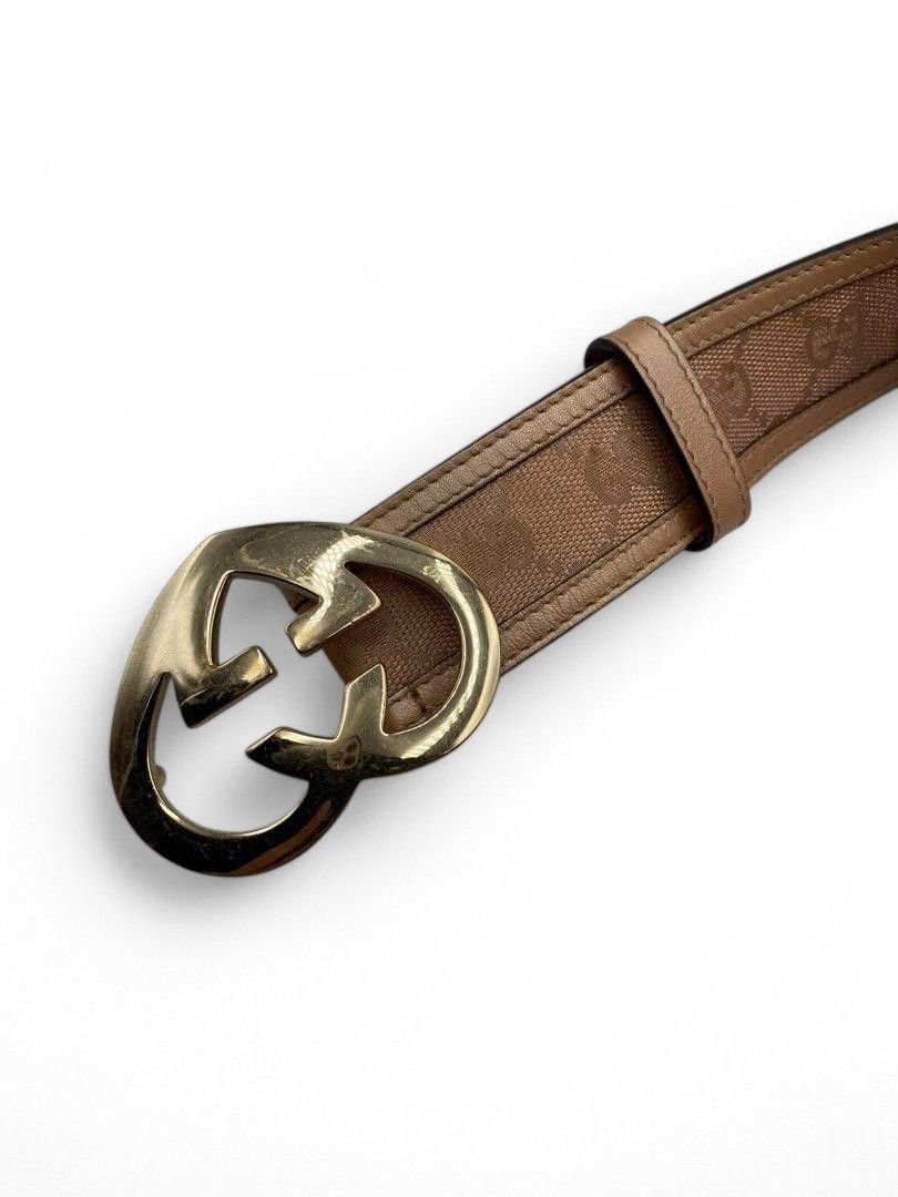 Gucci Gucci - Heart Belt Pink Leather Brown Beige Men Size ONE SIZE - 6 Thumbnail