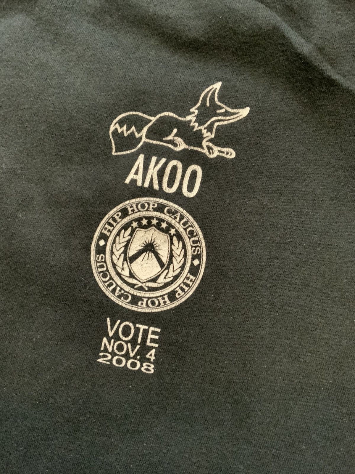 AKOO Akoo Respect My Vote 2008 Hip Hop Caucas S/S Crew T-Shirt Size US L / EU 52-54 / 3 - 7 Thumbnail