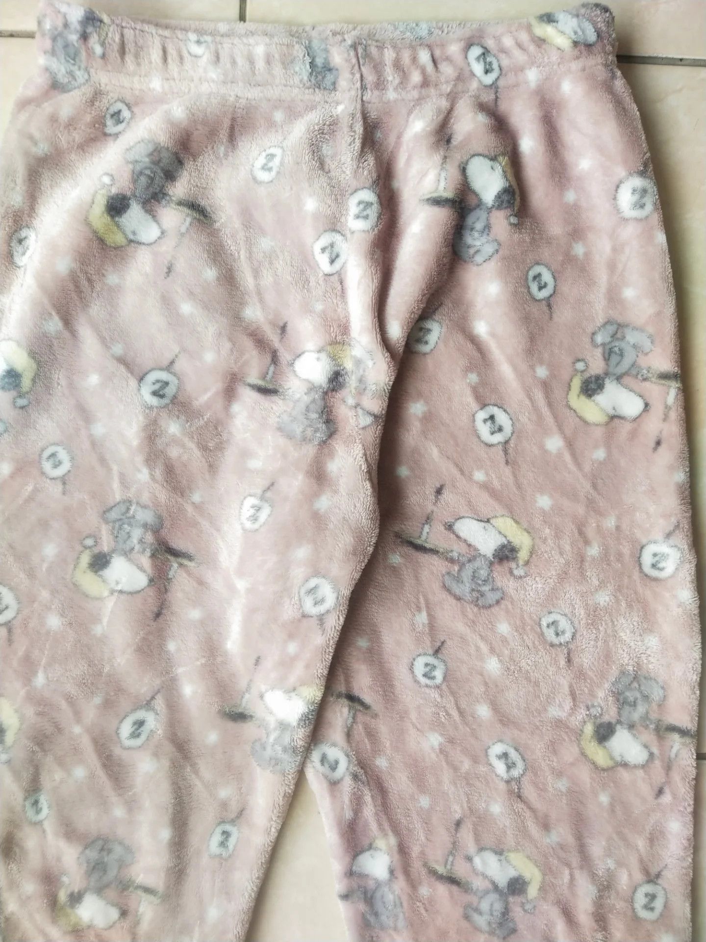 Peanuts Snoopy Peanuts Fleece Lounge Pants Pink Size 29" - 2 Thumbnail