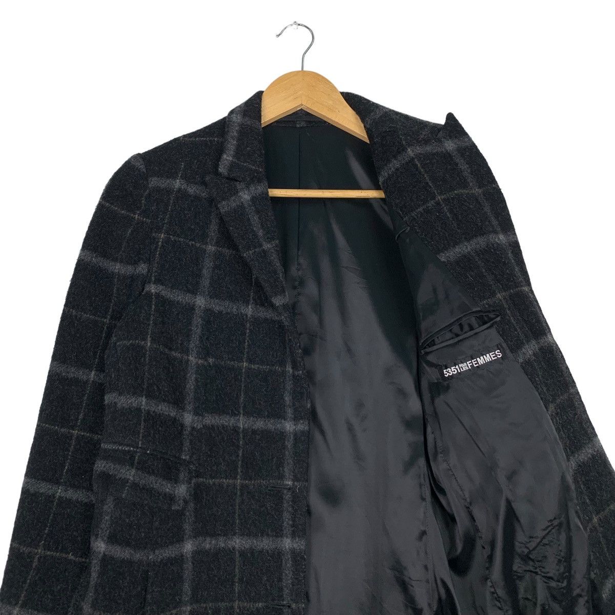 5351 POUR LES HOMMES 5351 Pour Les FEMMES Checked Wool Overcoat #1076-C49 Size S / US 4 / IT 40 - 10 Thumbnail