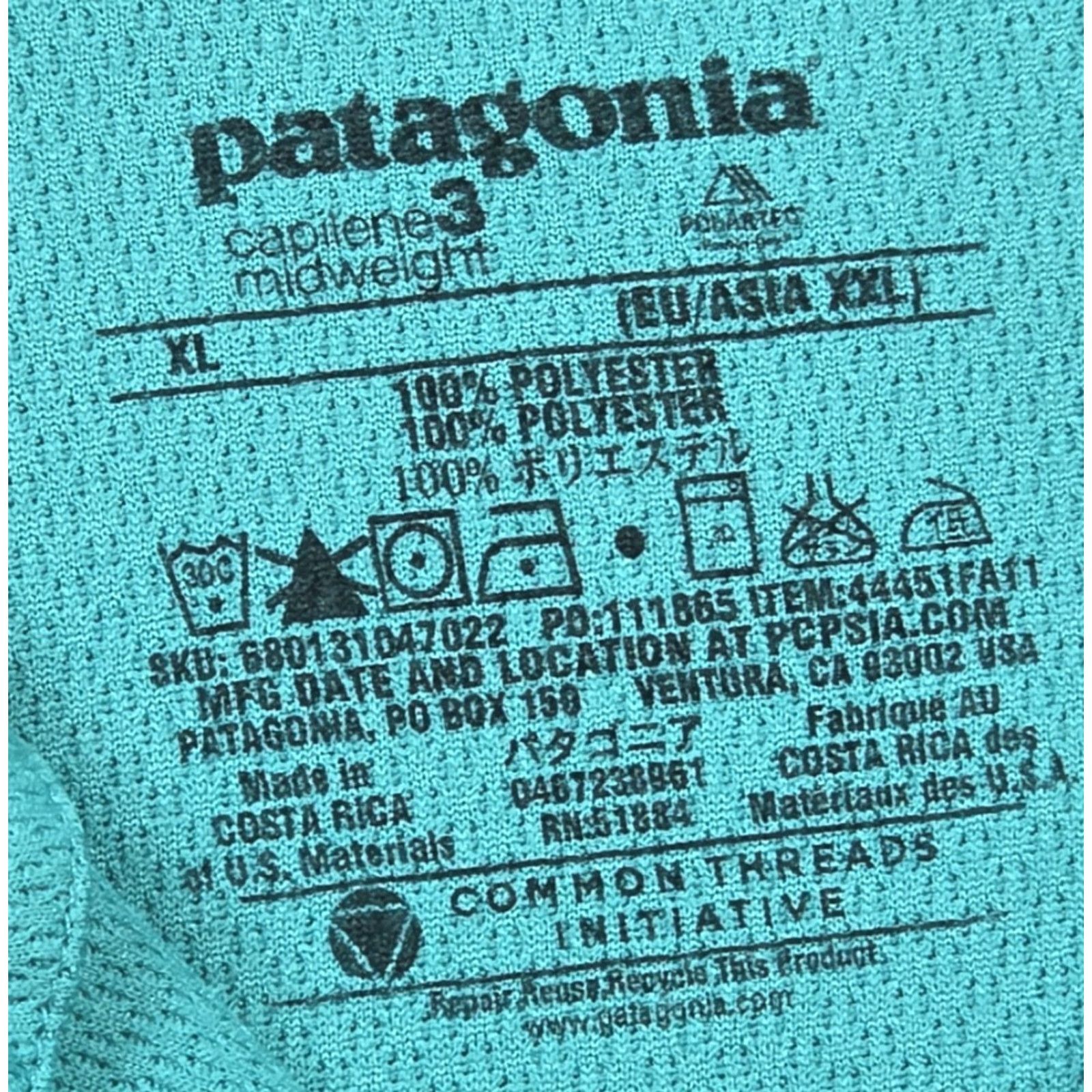 Patagonia Patagonia Capilene 3 Midweight Base Layer Womens XL 1/2 Zip Long Sleeve Teal Green Size XL / US 12-14 / IT 48-50 - 5 Thumbnail