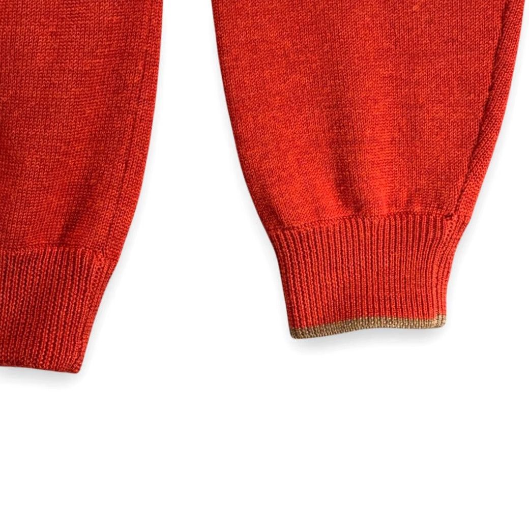 Brooks Brothers Brooks Brothers Sweater Adult MEDIUM Merino Wool Henley Polo Orange Brown Y2K Size US M / EU 48-50 / 2 - 7 Thumbnail