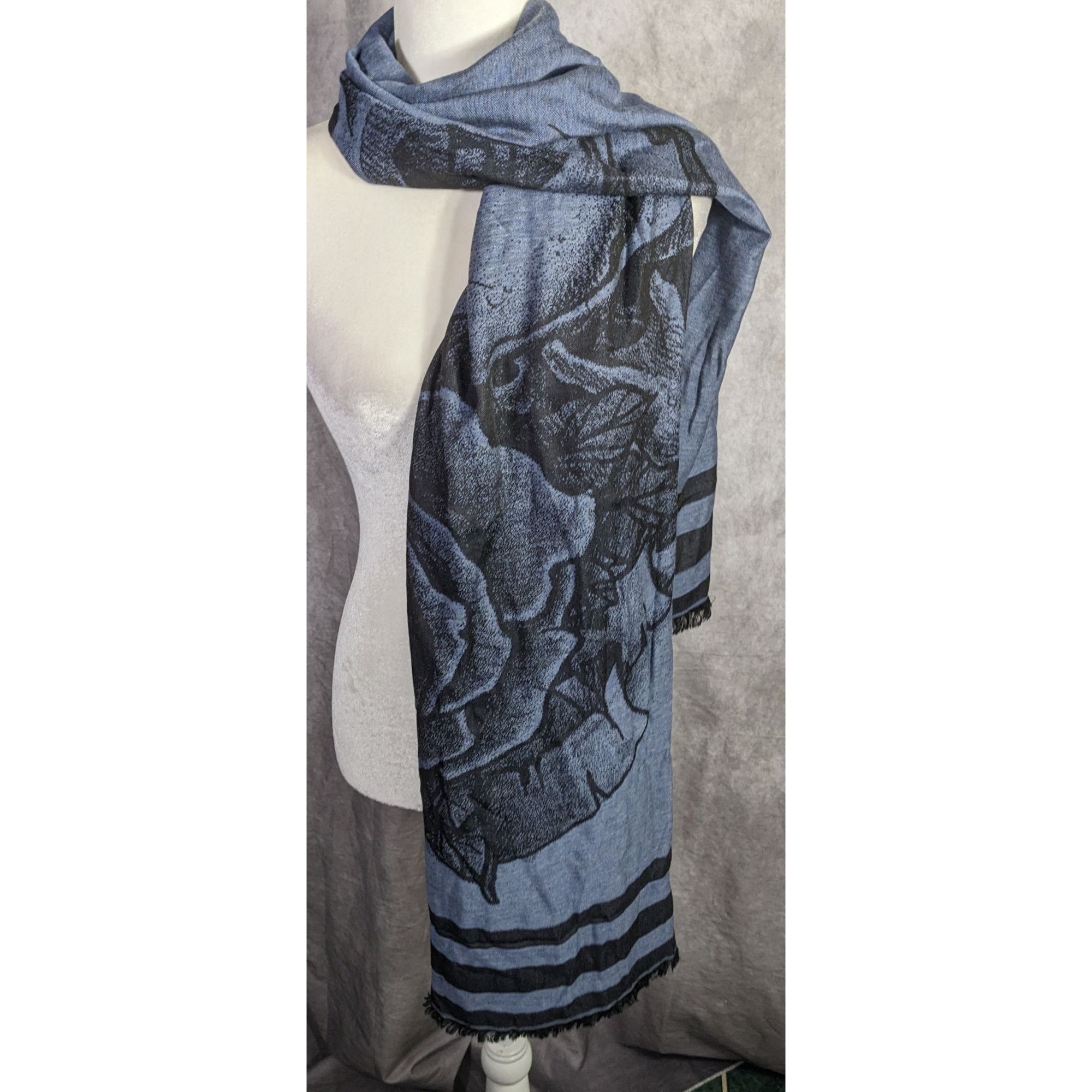 Other Milana Gothic Skull & Rose Scarf Made in Italy Size ONE SIZE - 10 Thumbnail