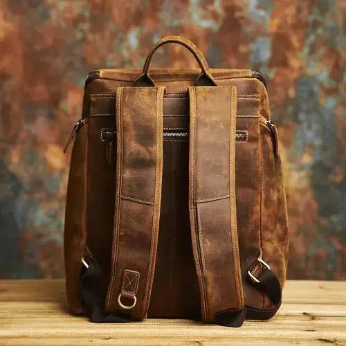 Genuine Leather × Japanese Brand Unique Leather Backpack Retro Style Size ONE SIZE - 3 Thumbnail