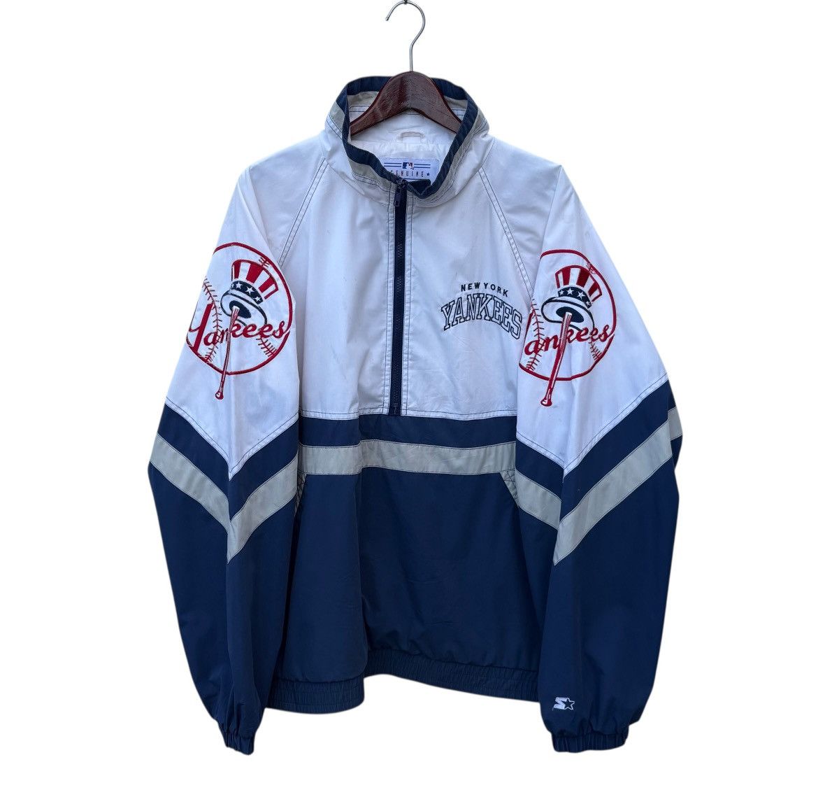 MLB Vintage New York Yankees Half Zipper Starter Pullover Size US XL / EU 56 / 4 - 1 Thumbnail
