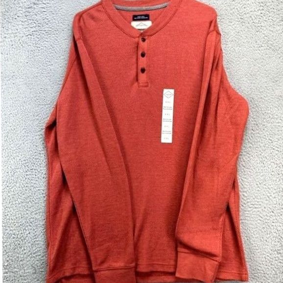 Vintage St. John's Bay Henley Shirt Mens 2XL Orange Long Sleeve Cotton Breathable Regular Size US XXL / EU 58 / 5 - 3 Thumbnail