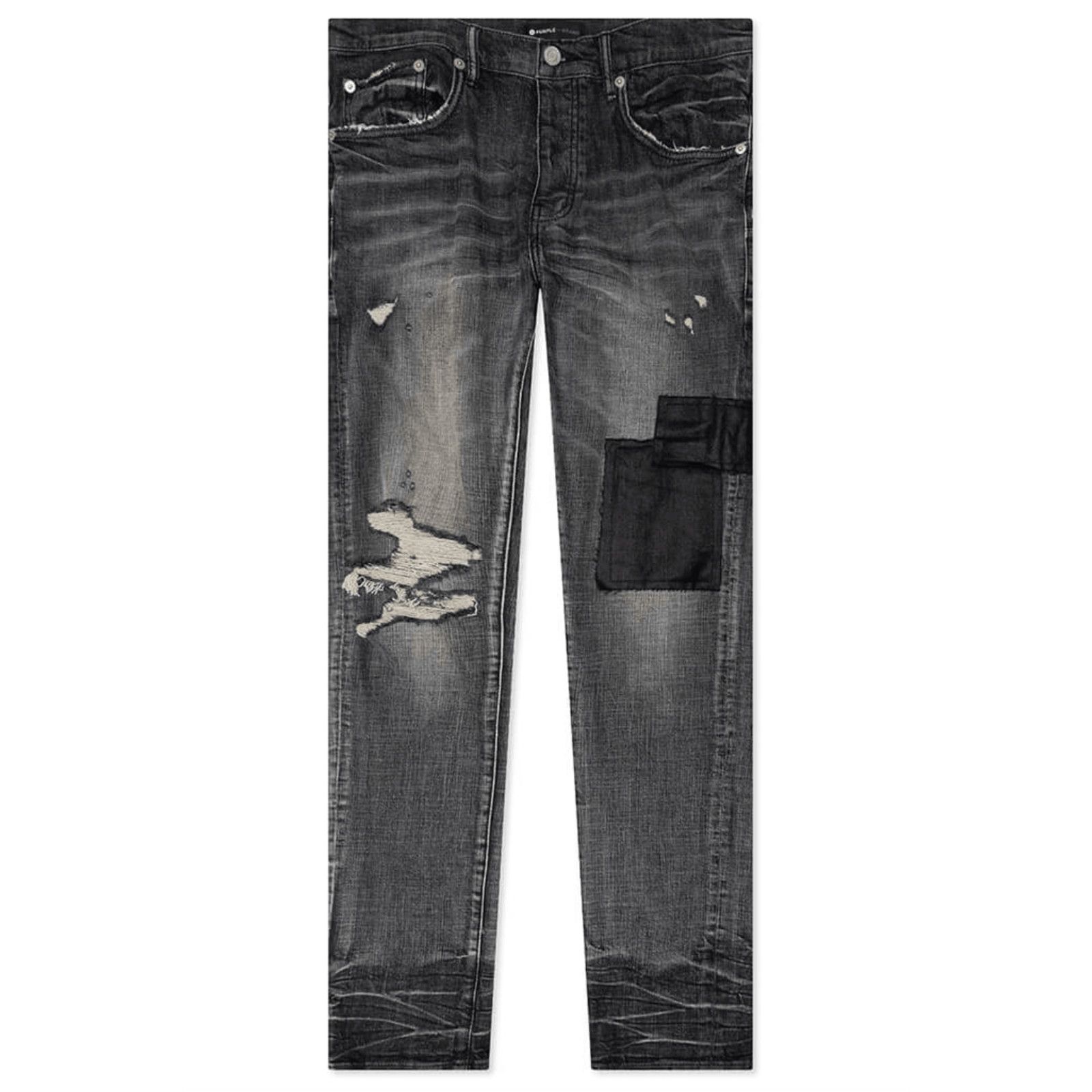 image of Purple Brand P001 Patched Jeans Grey Black, Men's (Size 31)