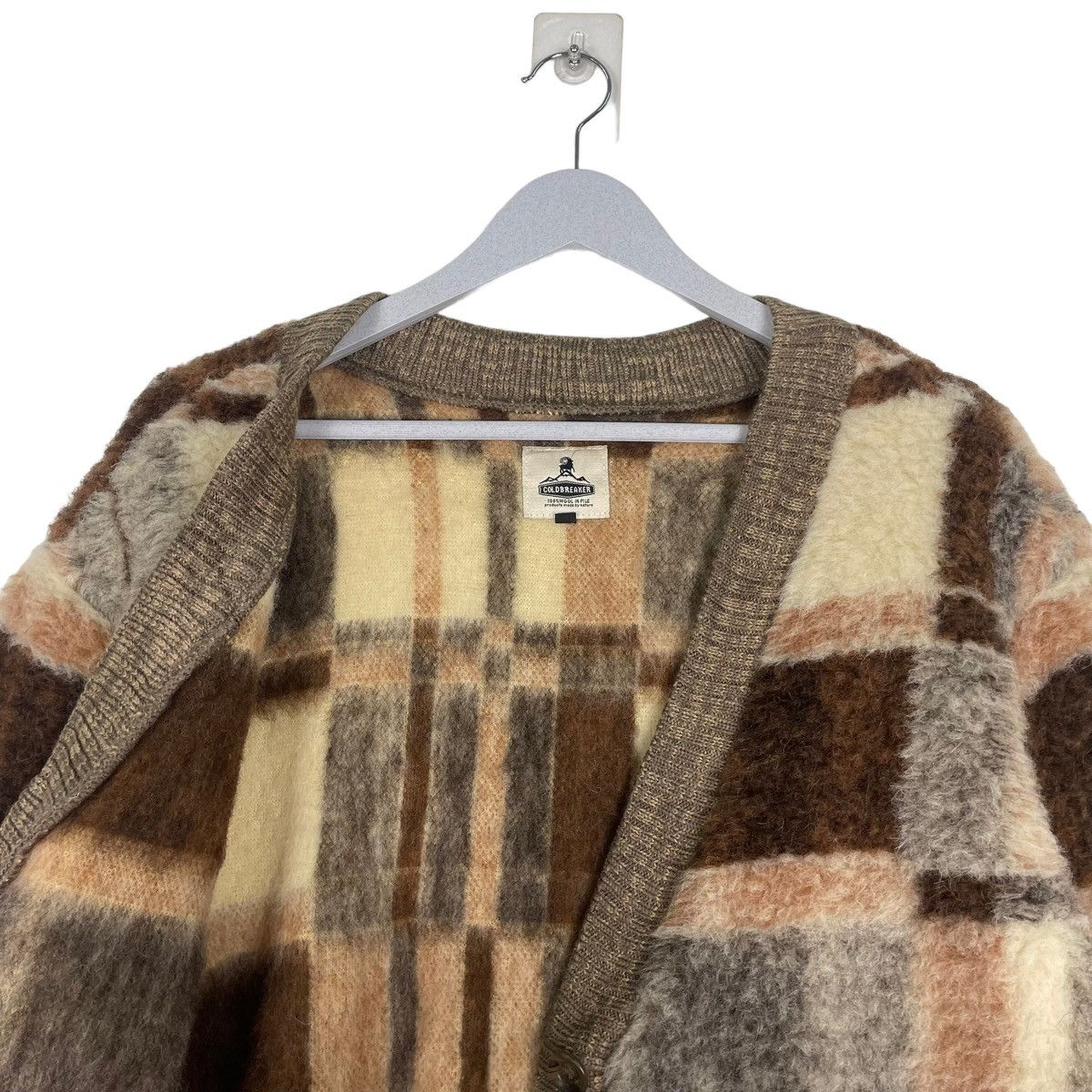 Beauty Beast × Japanese Brand × Le Grande Bleu (L.G.B.) STEAL💥COLDBREAKER CHECK PILE WOOL BUTTON CARDIGAN Size US M / EU 48-50 / 2 - 10 Thumbnail