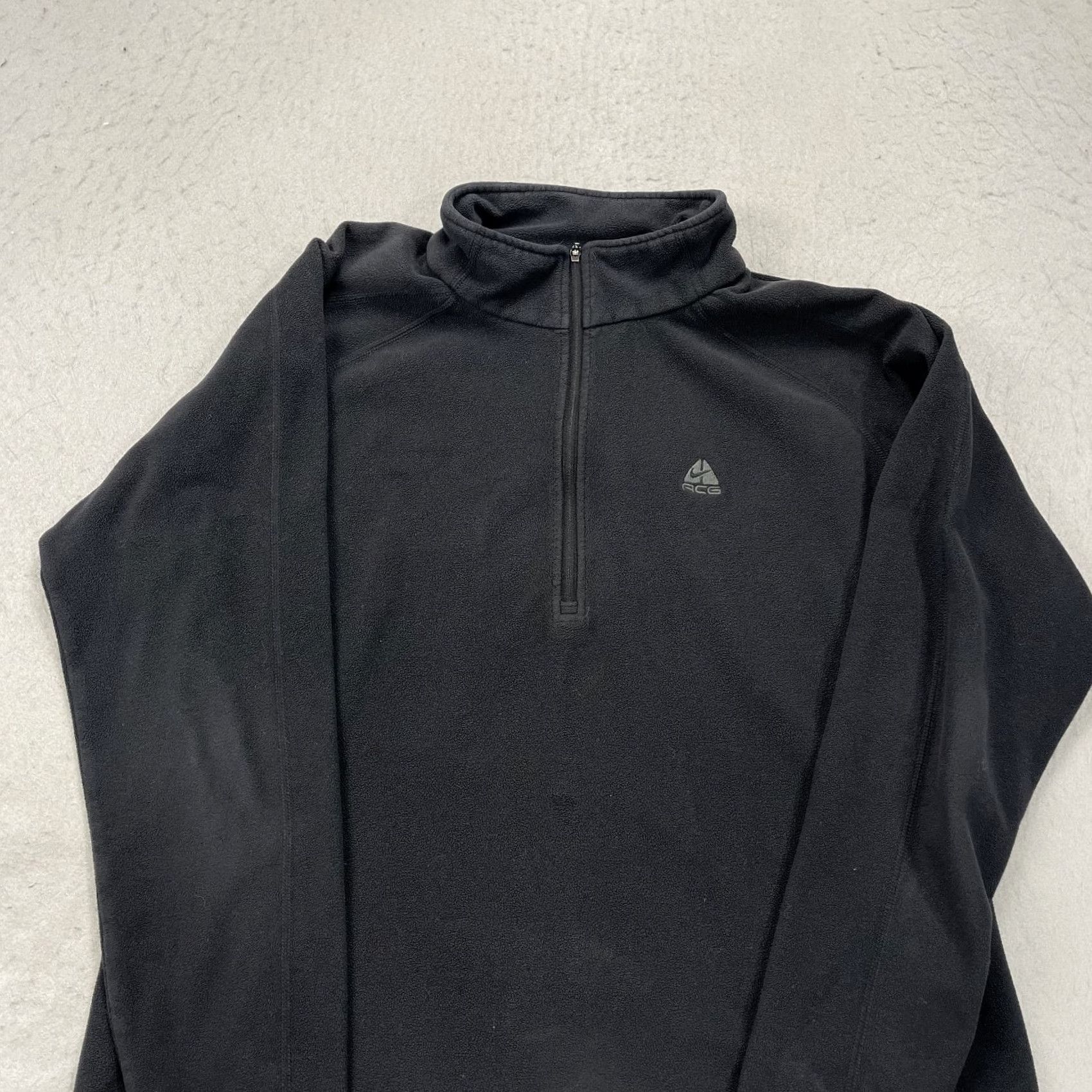 Nike ACG VINTAGE Nike ACG Jacket Womens XL Black Fleece Baselayer 1/4 Quarter Zip Hiking Size XL / US 12-14 / IT 48-50 - 3 Thumbnail