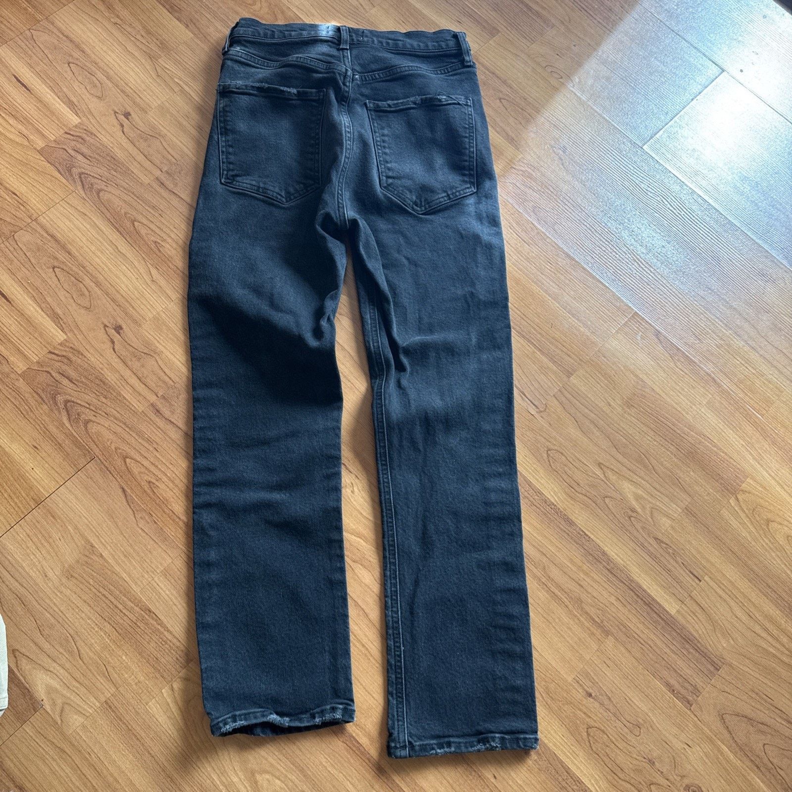 Agolde AGOLDE Womens Size 26 Black Riley High Rise Straight Leg Size 26" / US 2 / IT 38 - 4 Thumbnail
