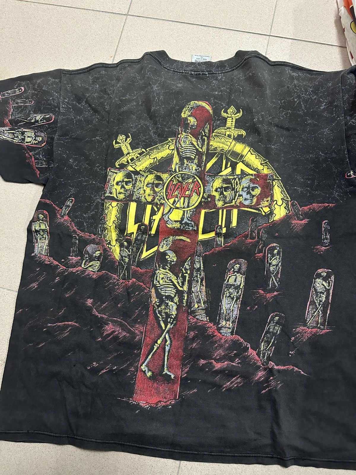 Vintage Vintage 1991 Slayer All Over Print tee Size US XL / EU 56 / 4 - 3 Thumbnail