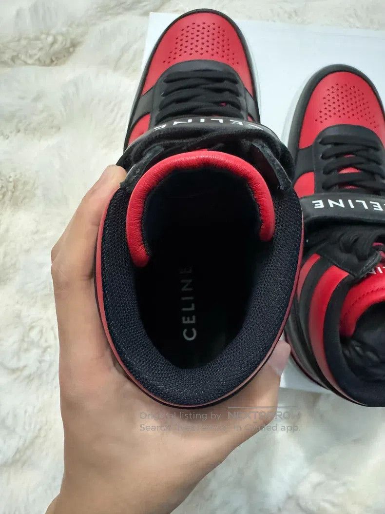 Celine CELINE Black and Red Logo High Top Sneakers Size US 8 / EU 41 - 6 Thumbnail