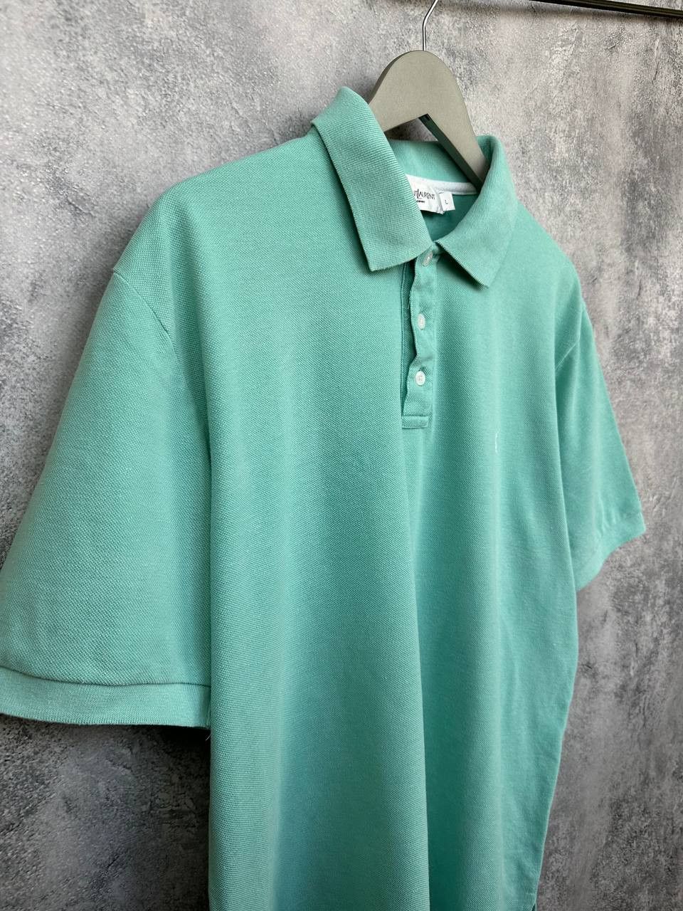 Yves Saint Laurent Yves Saint Laurent YSL Polo Shirt Mint Blue Logo SS Size US L / EU 52-54 / 3 - 3 Thumbnail