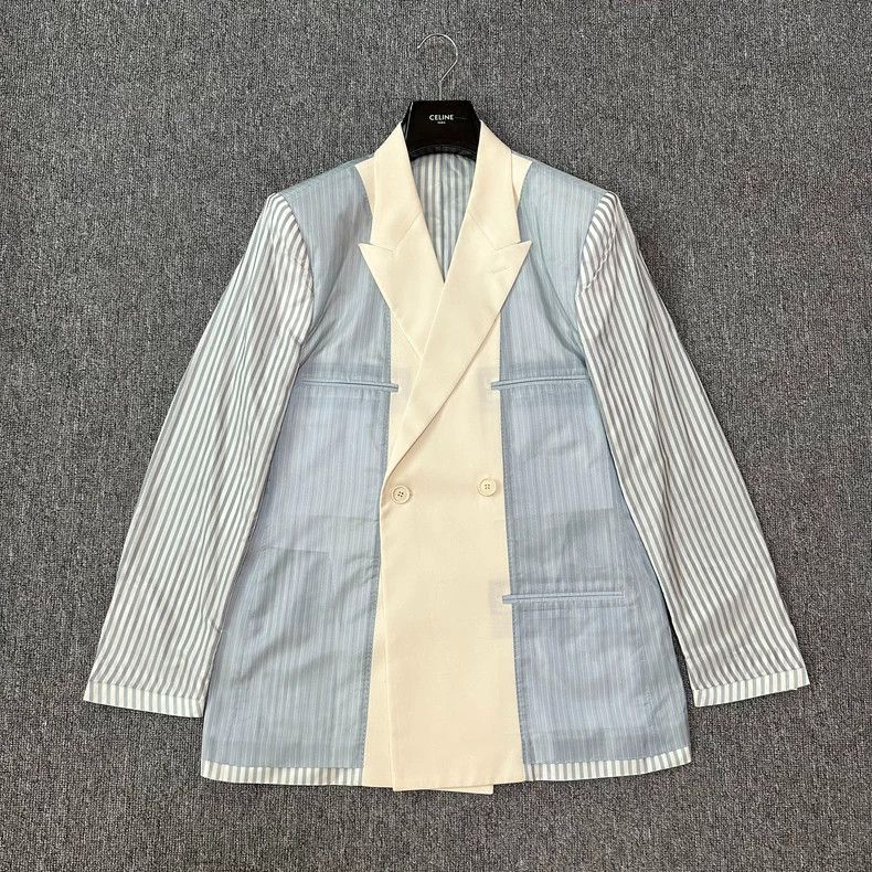 Dior Dior 19ss catwalk striped stitching blazer 2501-Nextarrow Size 52R - 1 Thumbnail