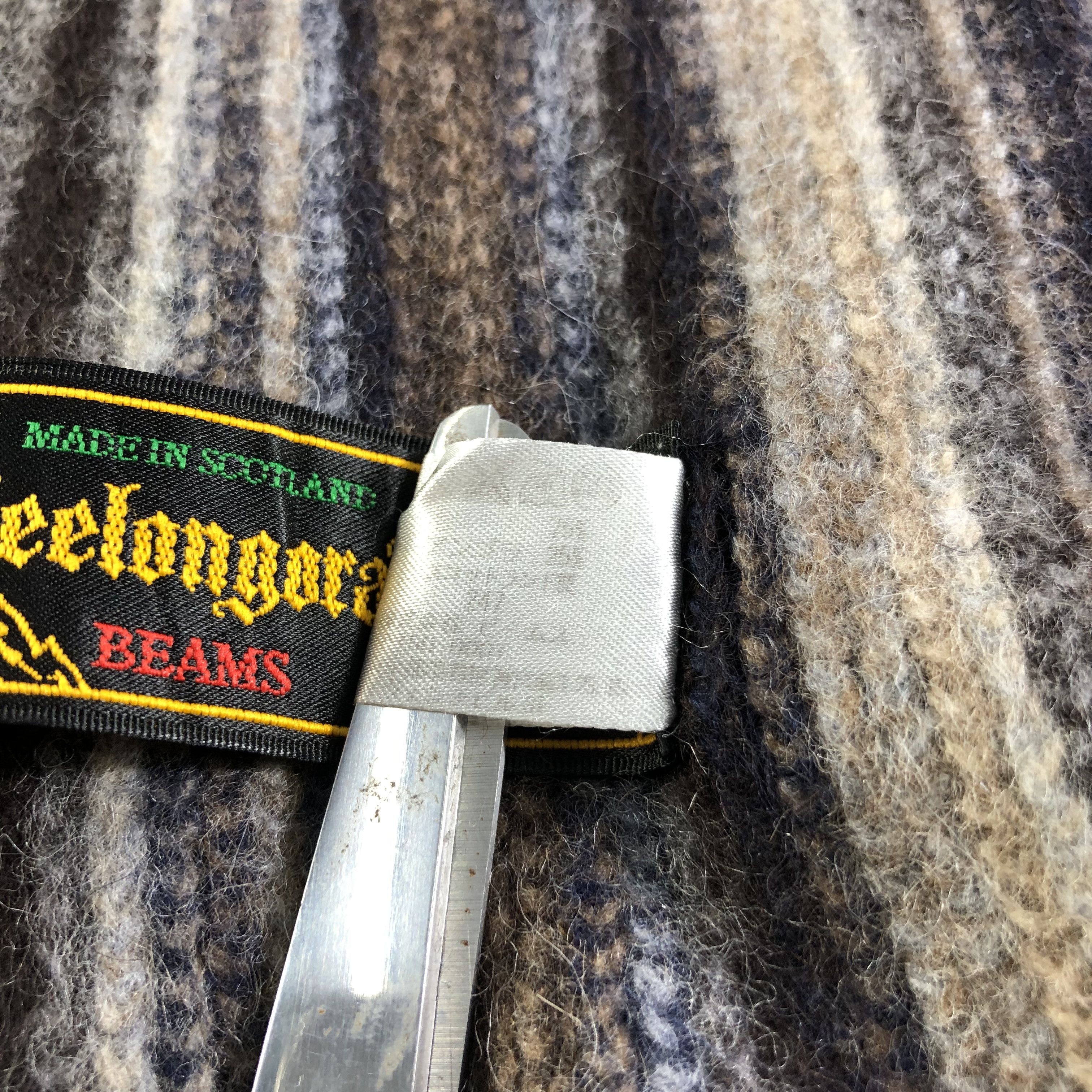 Beams Plus Beams Striped Knit Wool/Angora Scarf Muffler V2026 Size ONE SIZE - 7 Thumbnail